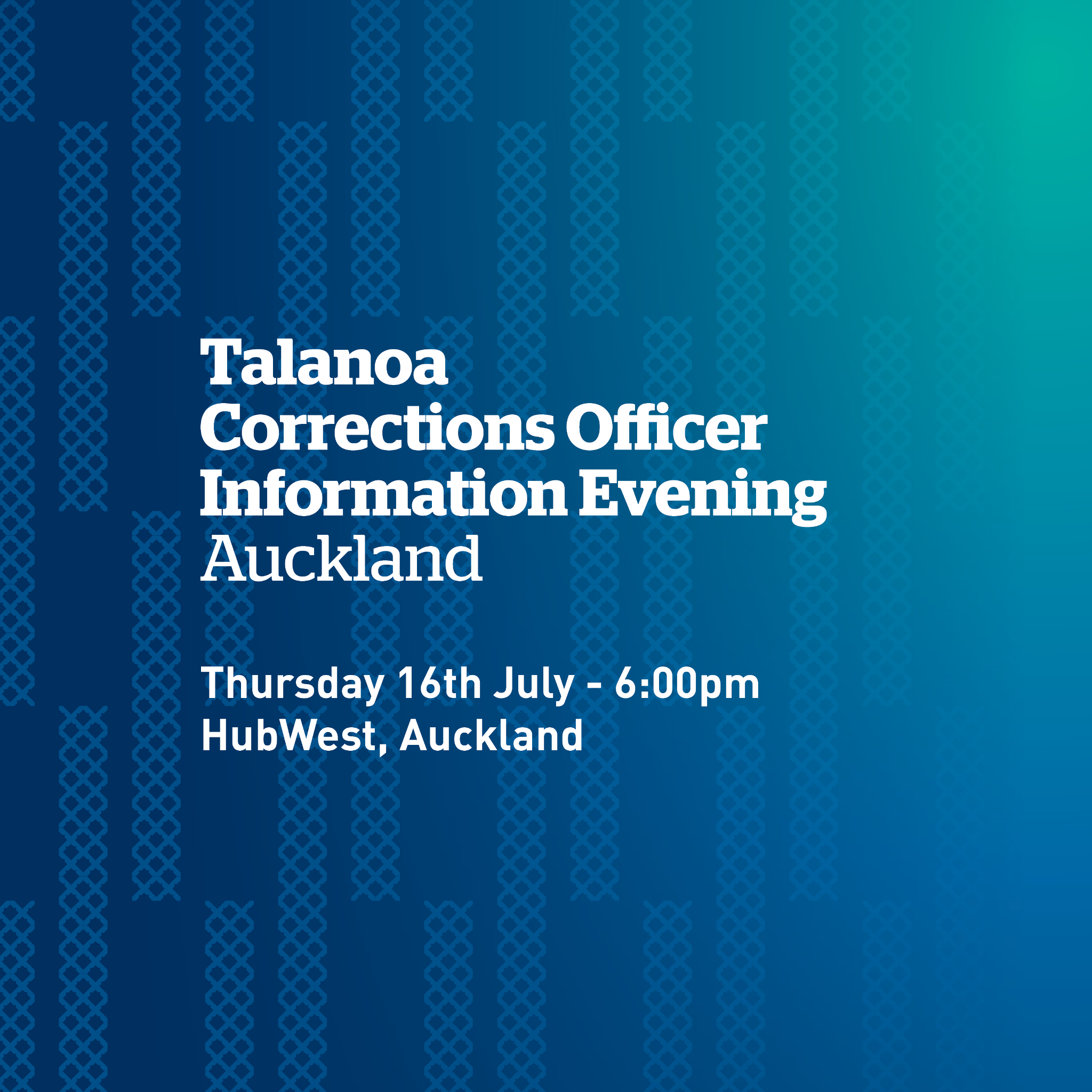 Corrections NZ Facebook ad: Auckland - Talanoa for Corrections Officers | Careers at…