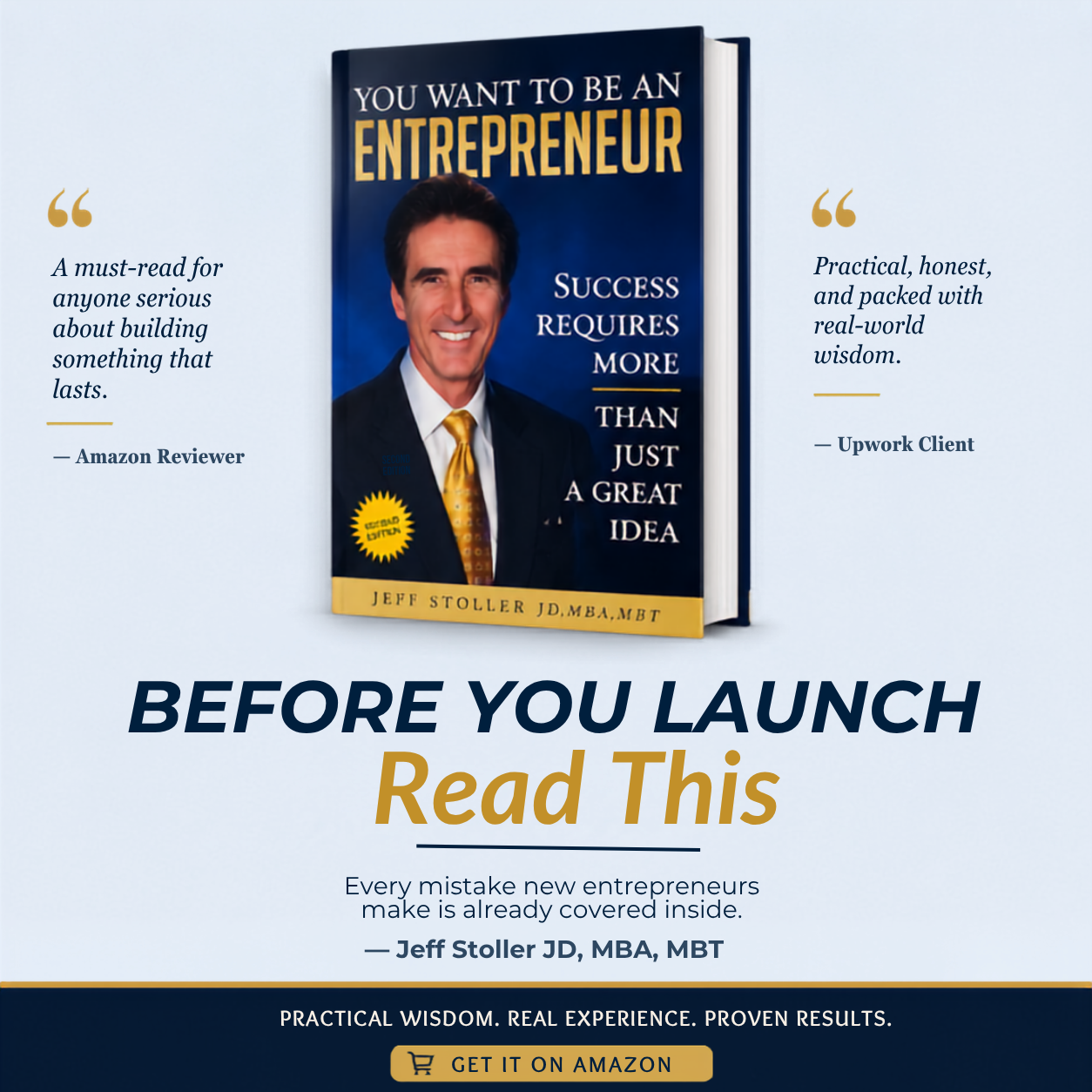 You Want To Be An Entrepreneur Facebook ad: You shouldn't start a business yet.