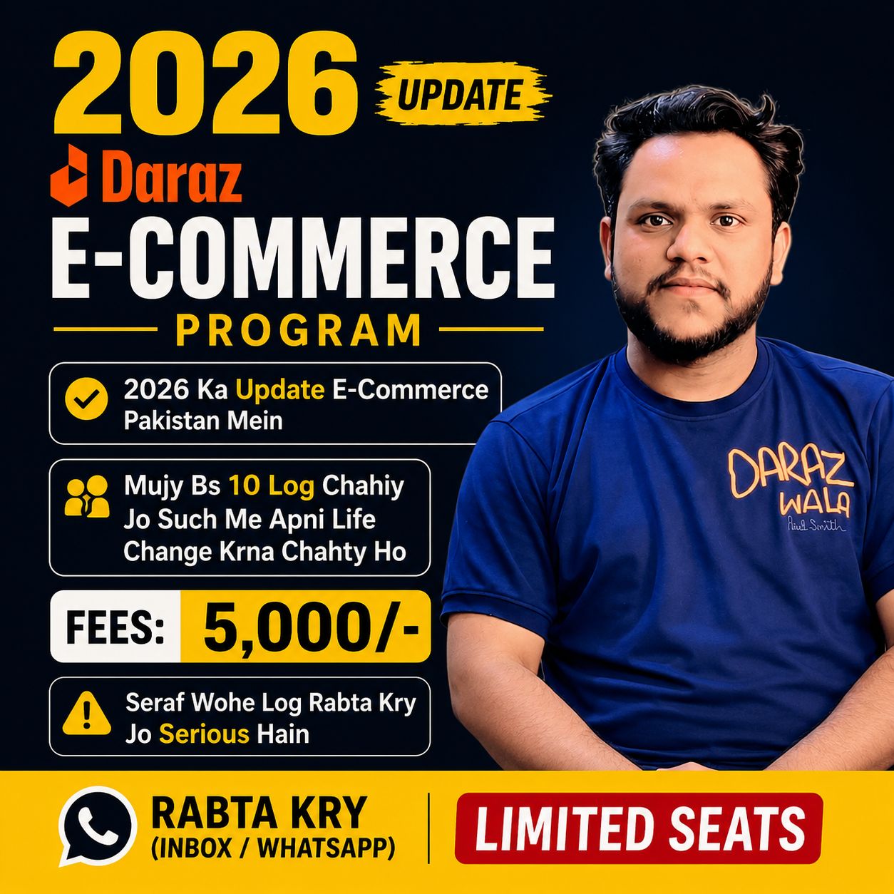 Aqib Darazwala Online School Facebook ad: 2026 E-Commerce Program