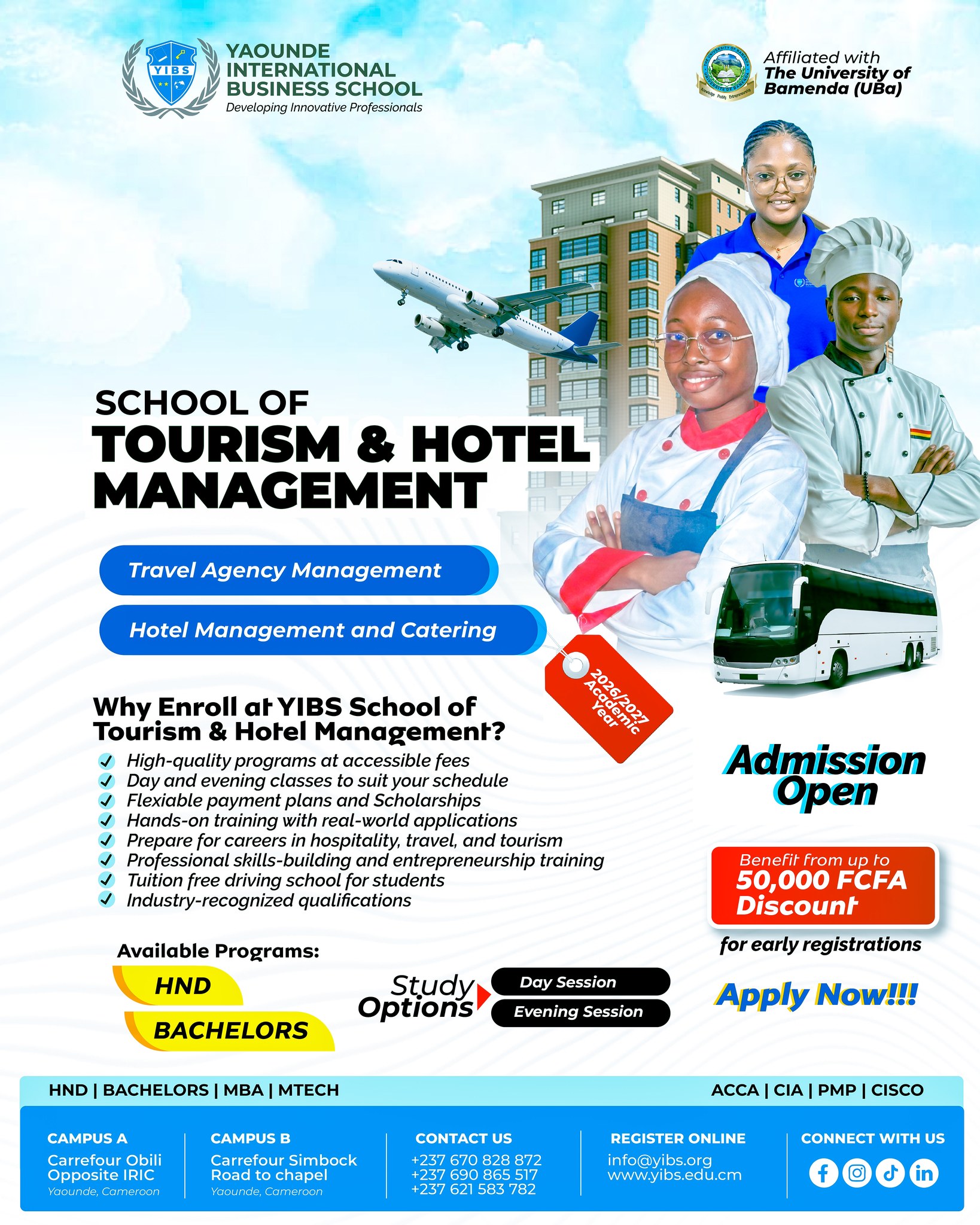 Yaoundé International Business School - YIBS Facebook ad: 𝐃𝐫𝐞𝐚𝐦 𝐨𝐟 𝐦𝐚𝐧𝐚𝐠𝐢𝐧𝐠 𝐰𝐨𝐫𝐥𝐝-𝐜𝐥𝐚𝐬𝐬…