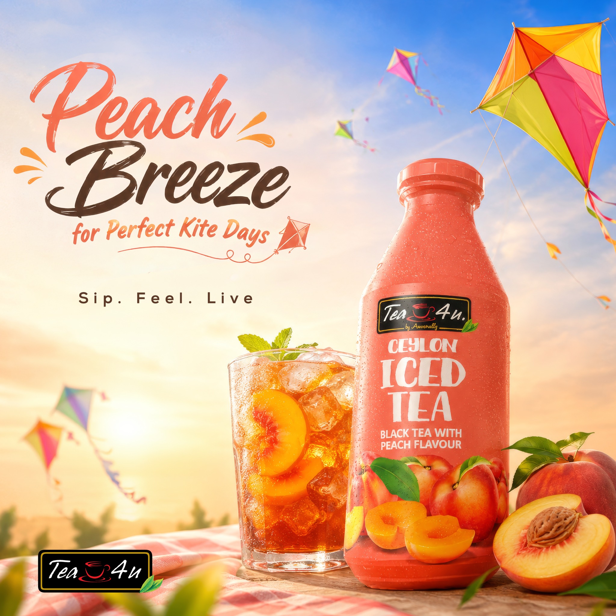 TEA4U ICED TEA Facebook ad: Celebrate the sky filled with colours!