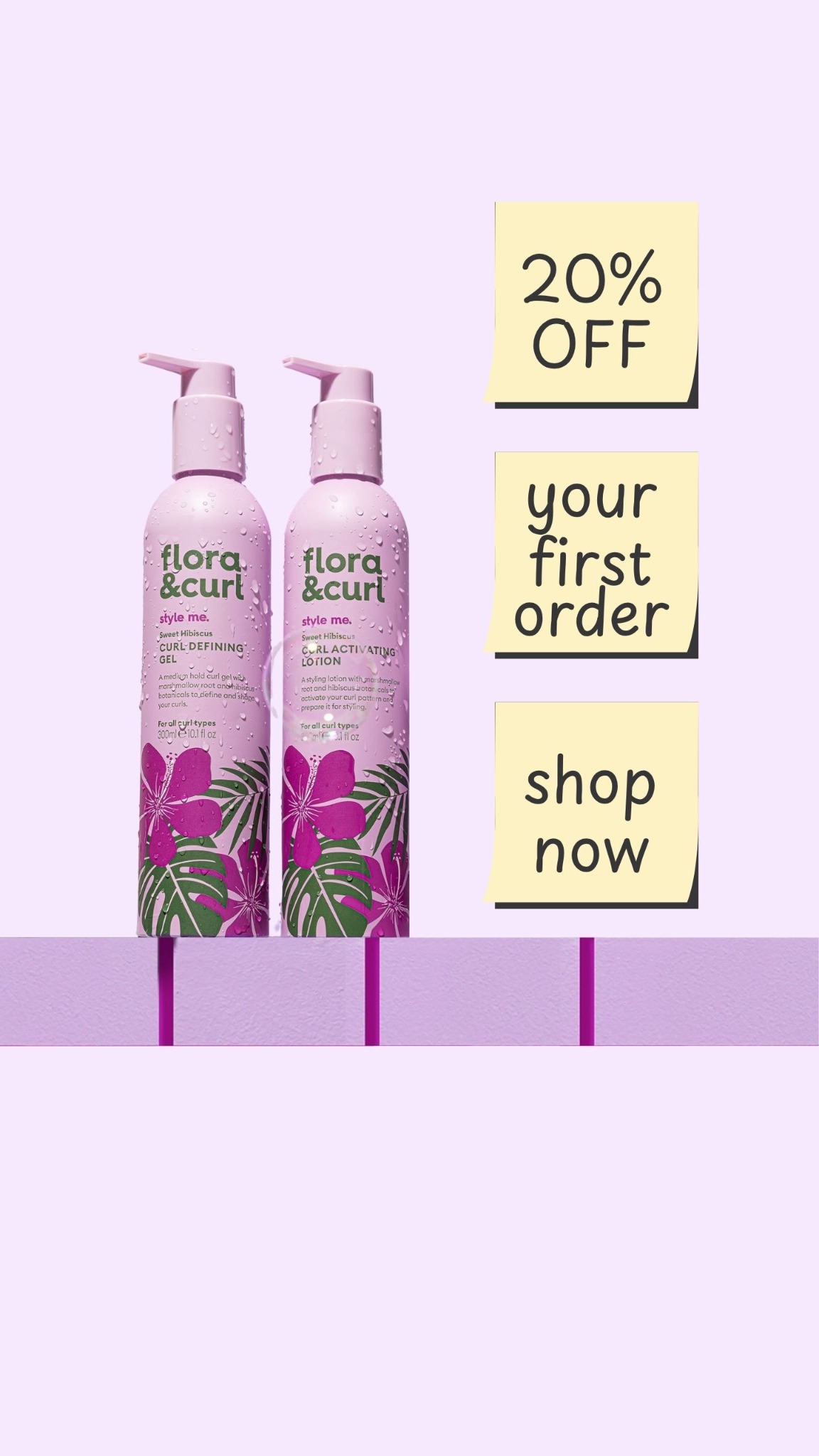 Flora & Curl Haircare Facebook ad