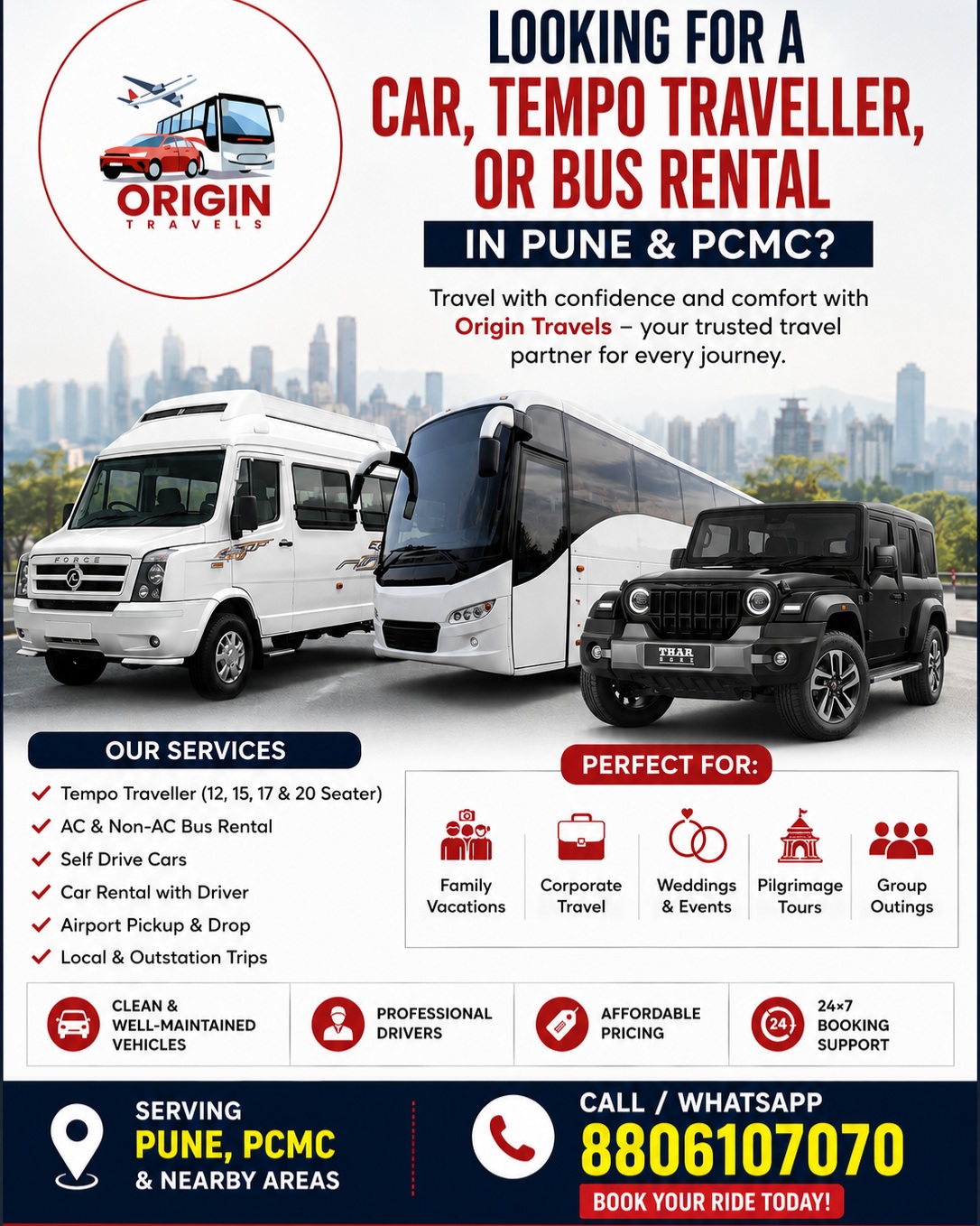 Origin Travels Facebook ad: Your Trusted Travel Partner in Pune & PCMC!