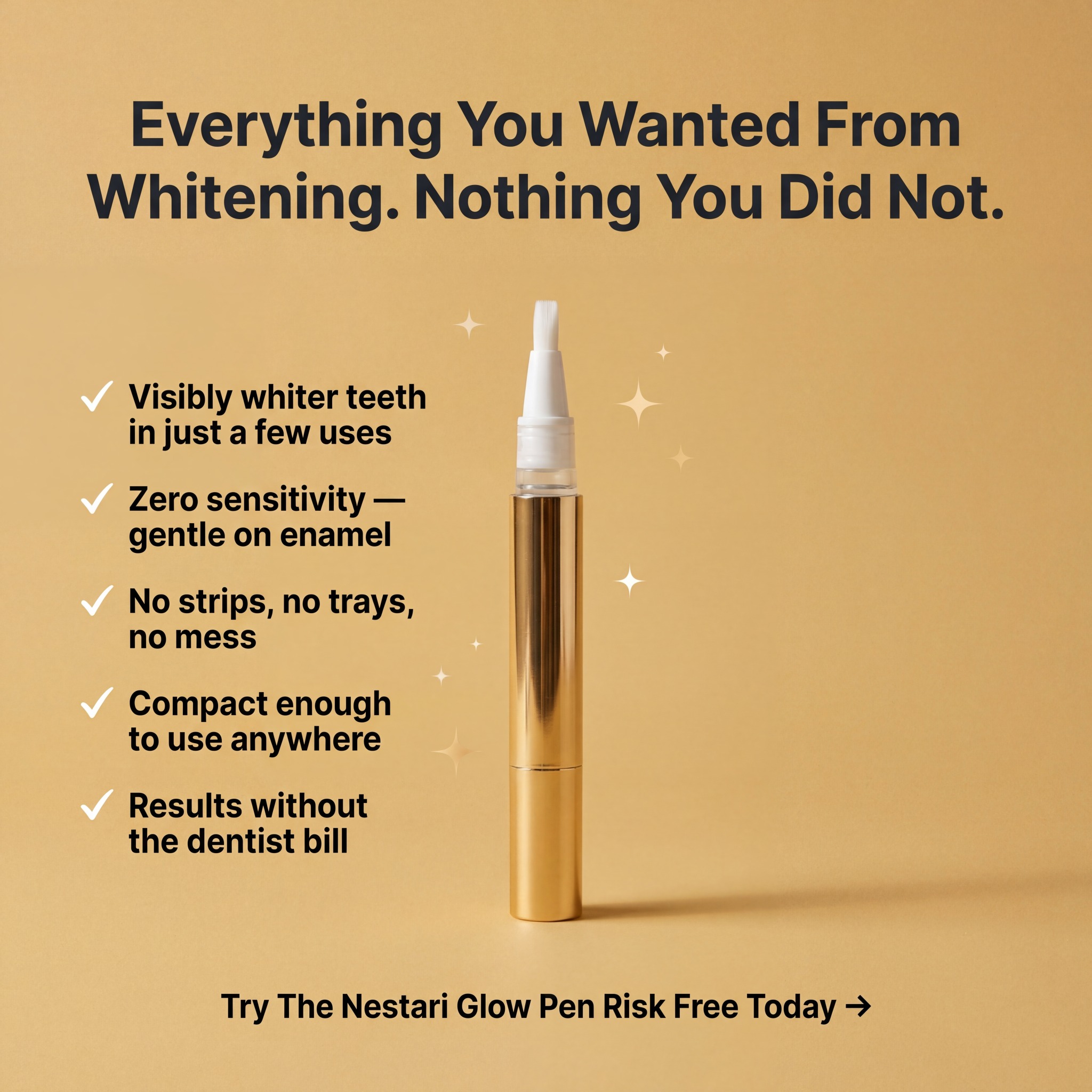 Thenestaristore Facebook ad: Brighten Your Smile in Seconds