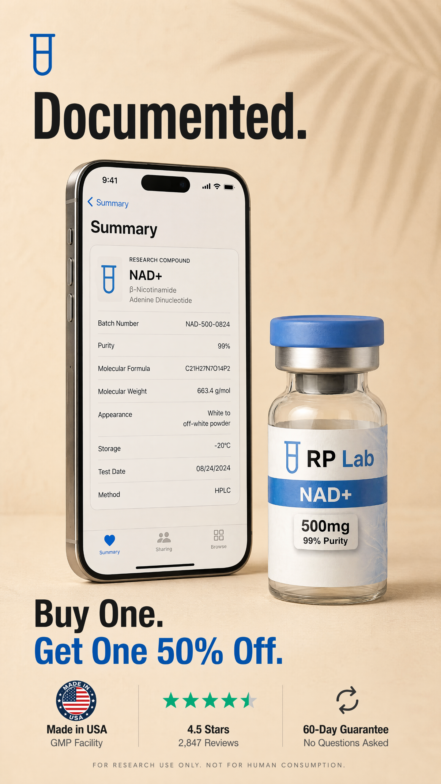 Research Peptides Lab Facebook ad