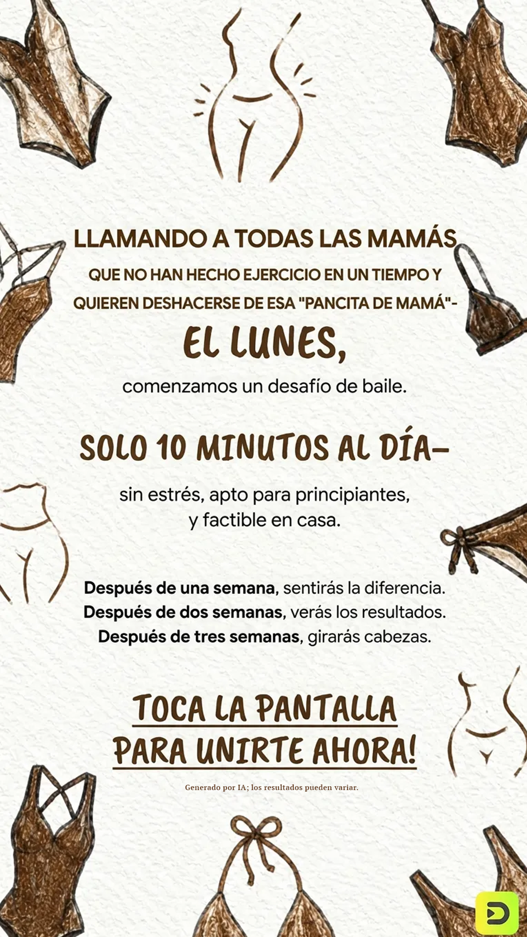 28 day weight loss dance workout Facebook ad: Baila para ponerte en forma