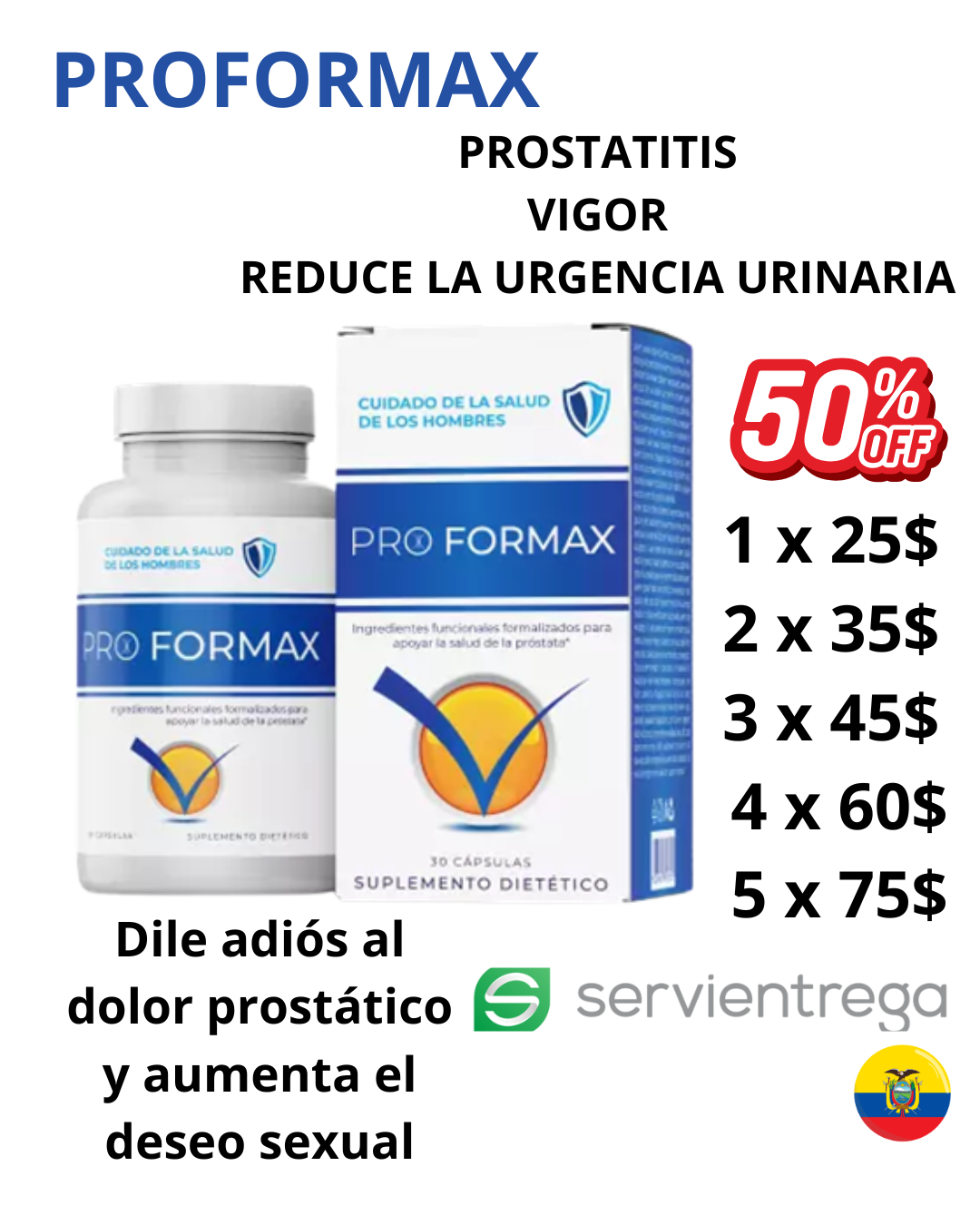 Natural vive Facebook ad: Adiós al dolor prostático