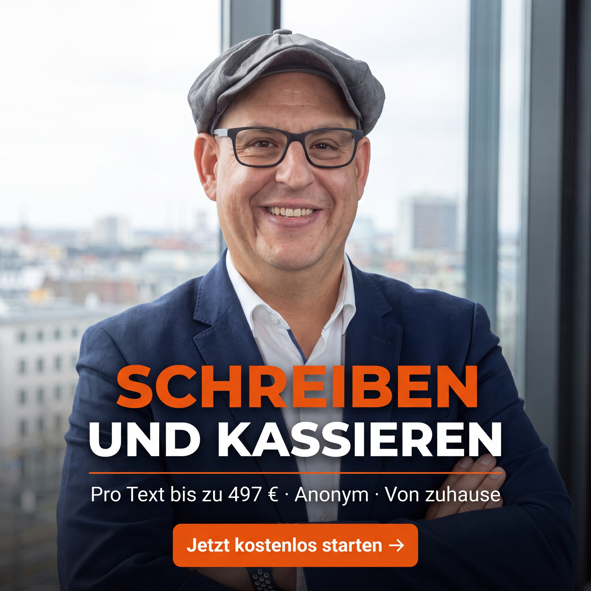 Konrad Schmied Facebook ad: 2.Standbein mit anonymen Texten