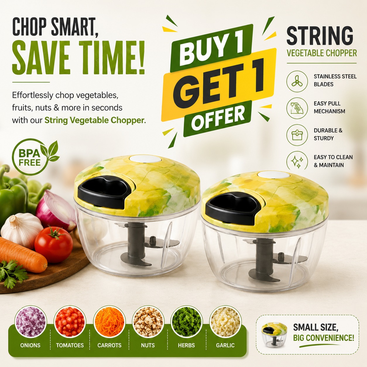 Ashdeep Kitchenware Facebook ad: Buy Yellow Floral Vegetable Chopper!
