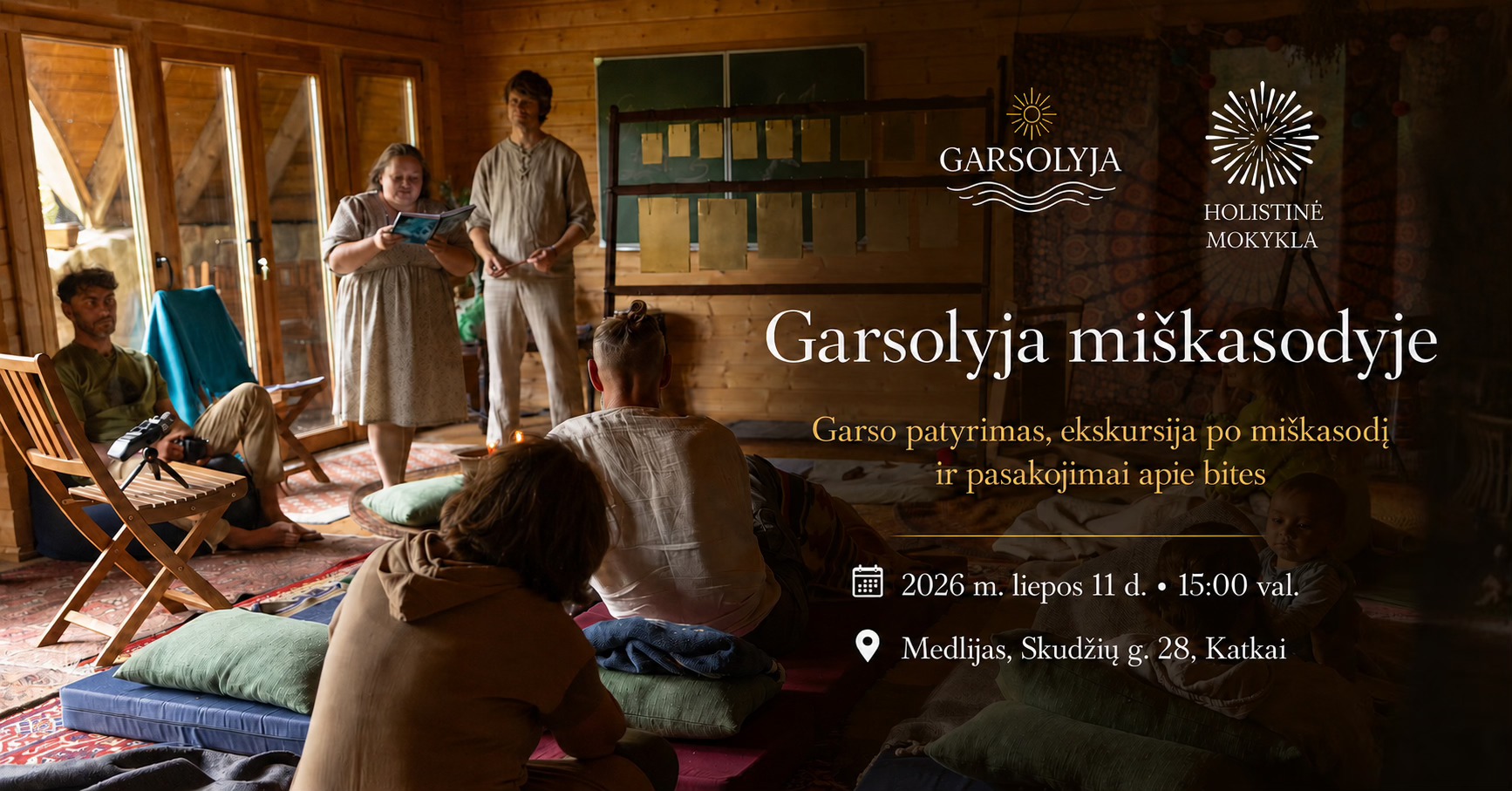 Holistinė Mokykla Facebook ad: Garsolyja miškasodyje: garsas, bitės ir gyvas ryšys su žeme