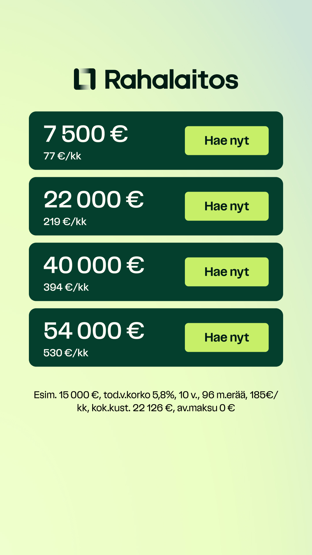 Rahalaitos.fi Facebook ad
