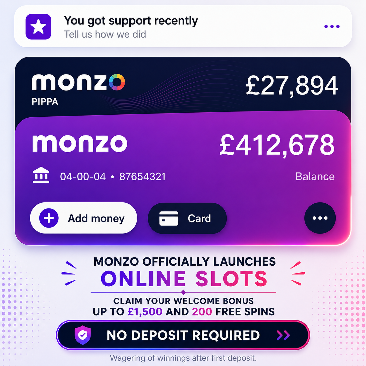 Ultimate Deals Facebook ad: MONZO SLOTS