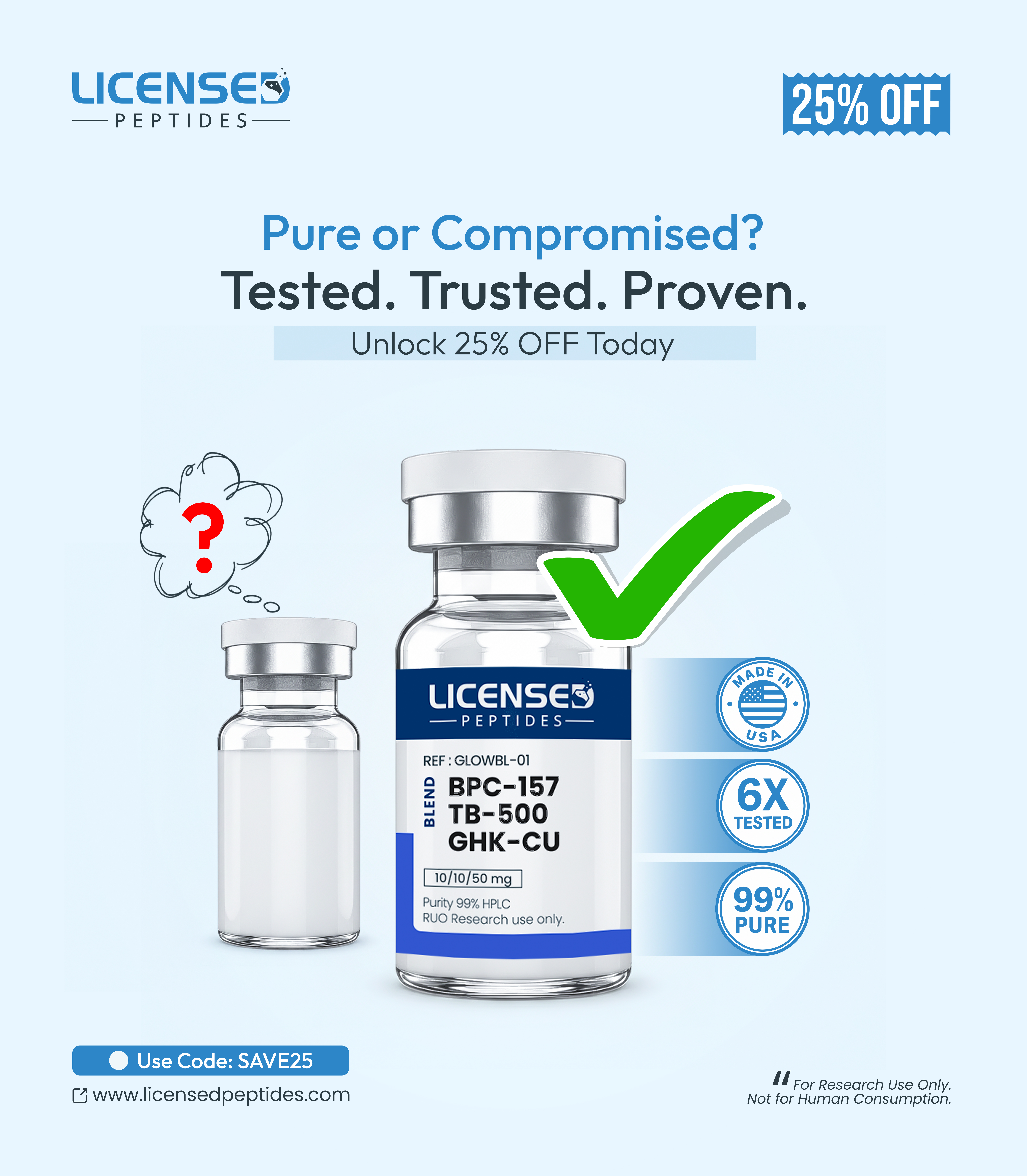 LicensedPeptides Facebook ad