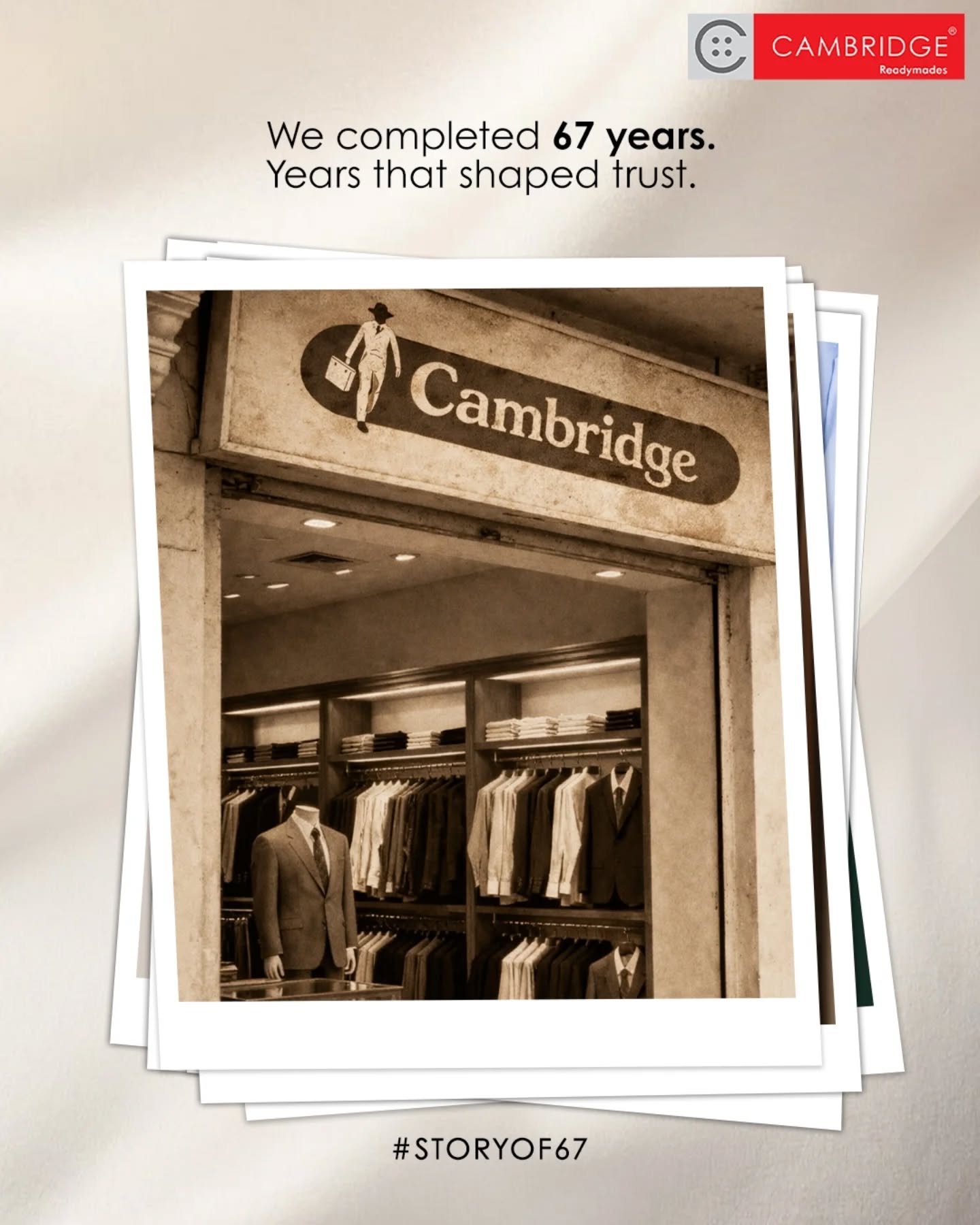 Cambridge Store Facebook ad: Shaped by trust, since 1960