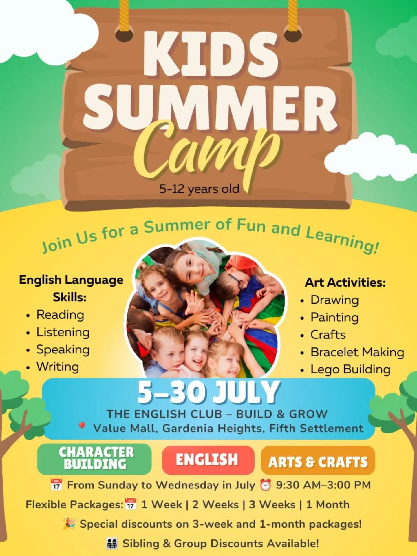 The English Club - Build & Grow - Facebook ad: Summer Camp Programme, July 2026