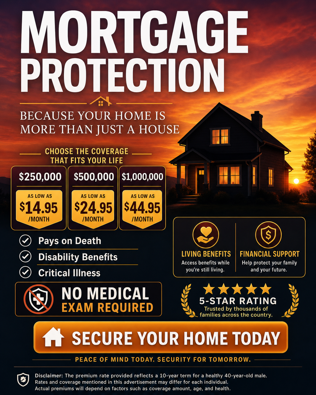 Rare Agency Facebook ad: Mortgage Protection w/ Living Benefits