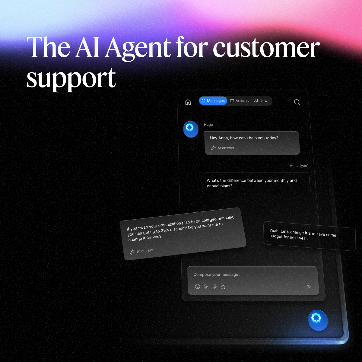 Hugo AI Agent Facebook ad