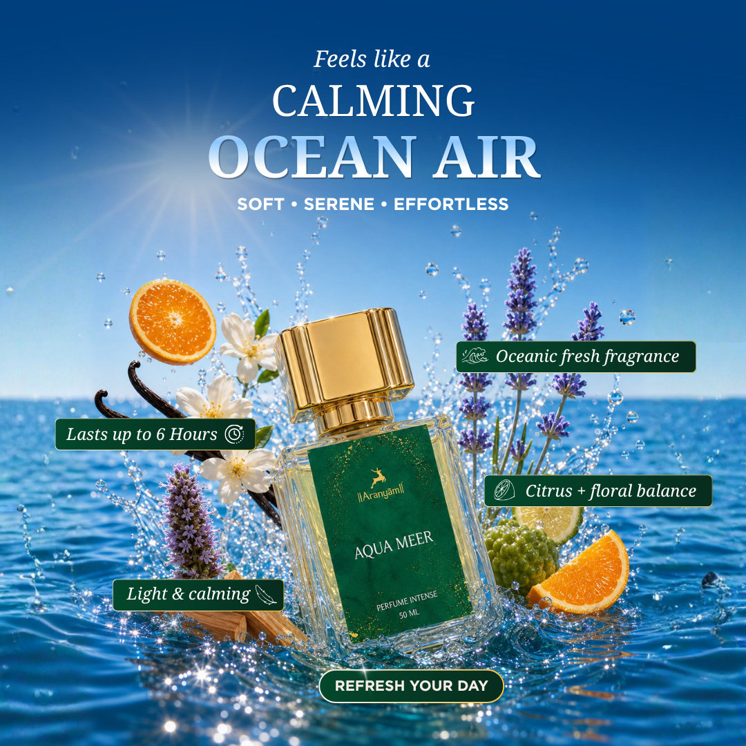 Aranyam Perfumes Facebook ad: Calm Freshness For Indian Summers