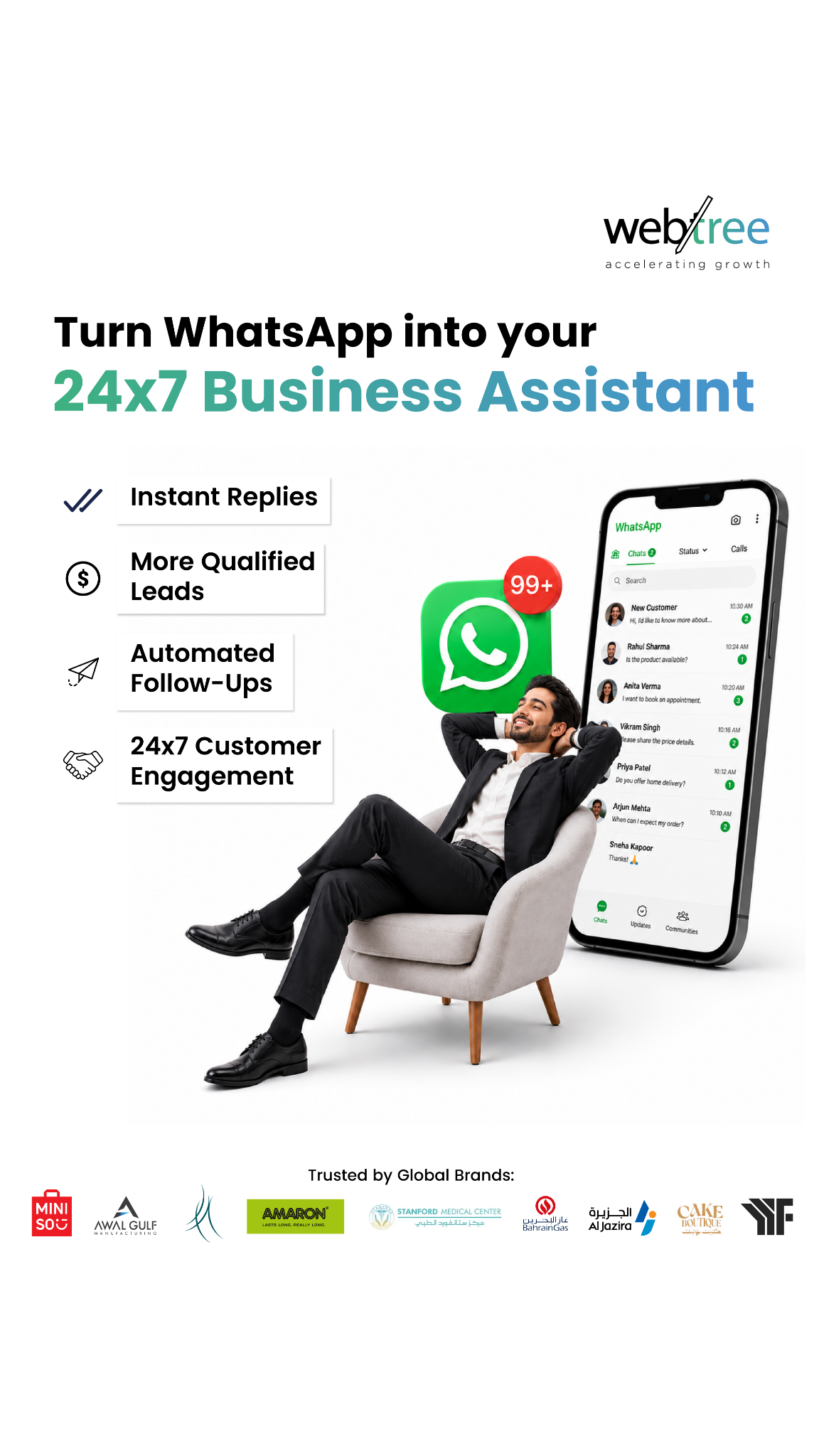 Webtree Software Solutions W.L.L Facebook ad: Every Missed Message Costs You Money