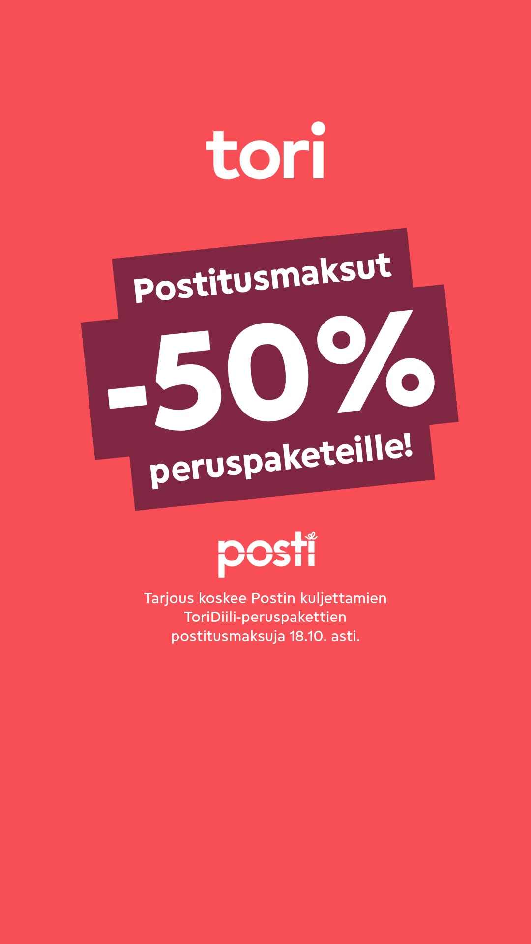Tori.fi Facebook ad: ToriDiili - Turvallinen maksu & sujuva toimitus
