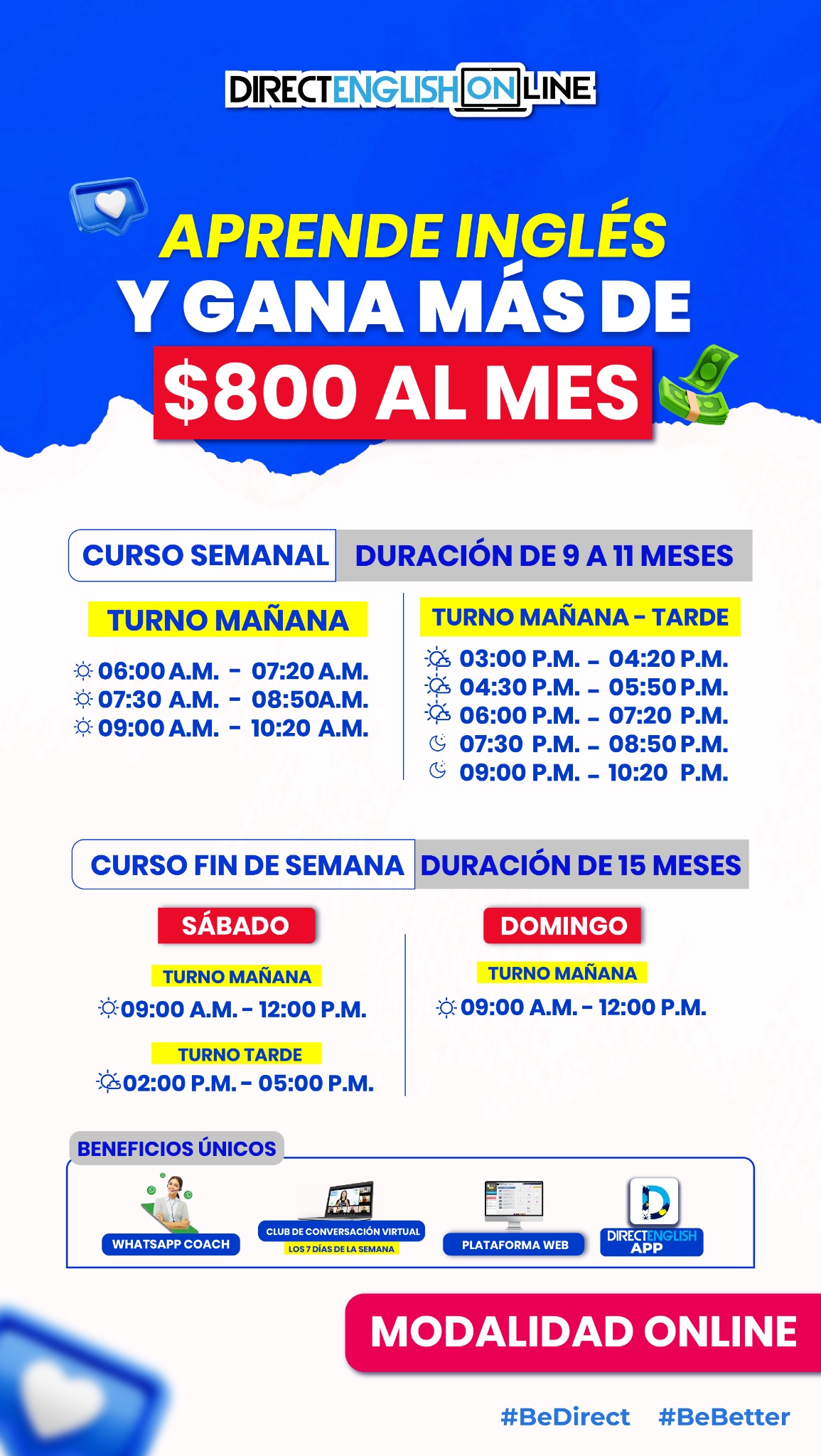 Direct English Facebook ad