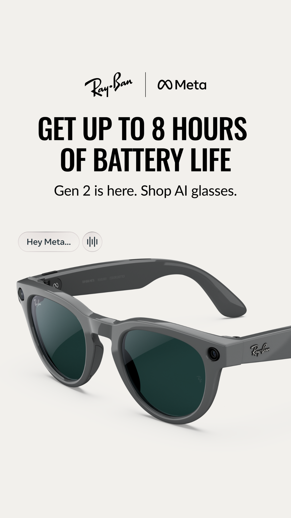 Ray-Ban Meta Facebook ad