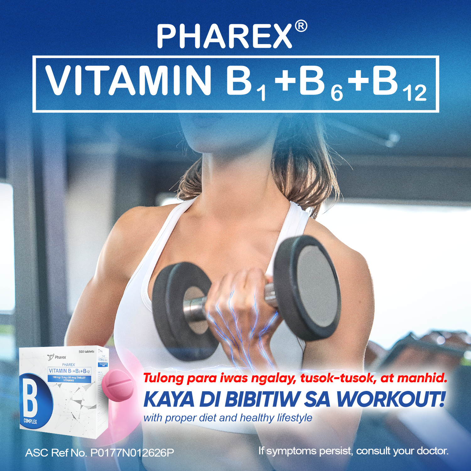 Pharex B-Complex Facebook ad: Walang Bibitiw sa Exercise!
