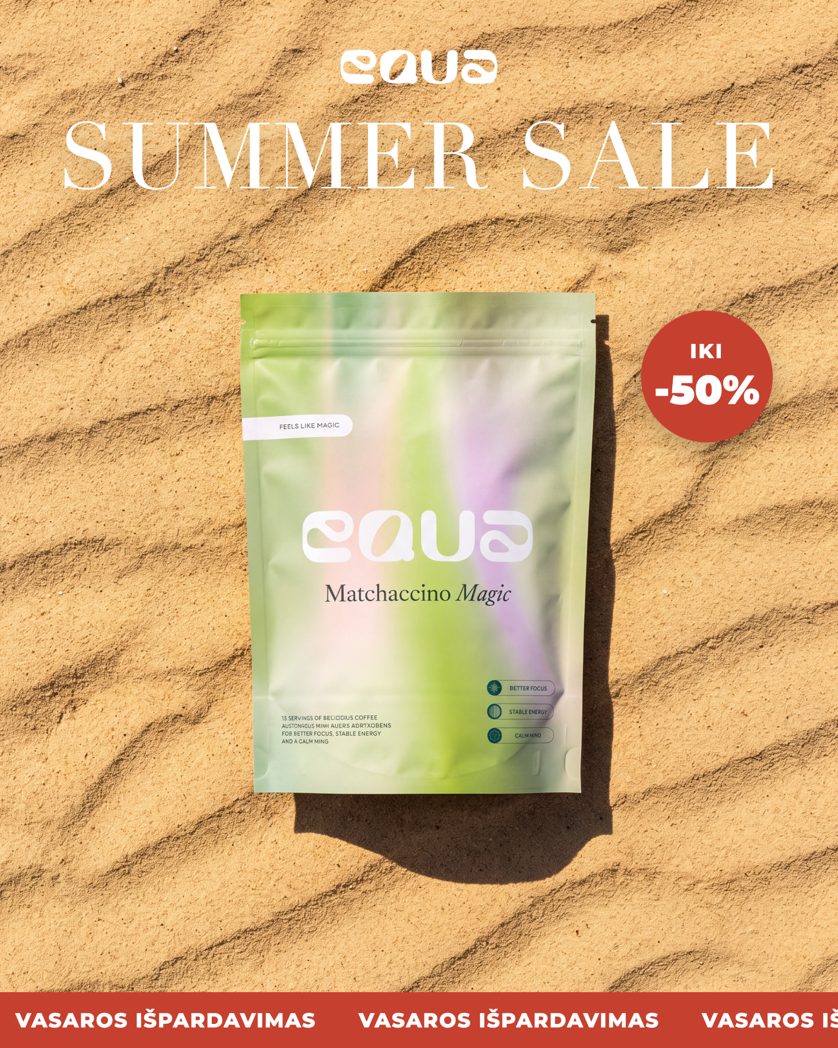 EQUA Lietuva Facebook ad: NUOLAIDOS IKI 50%
