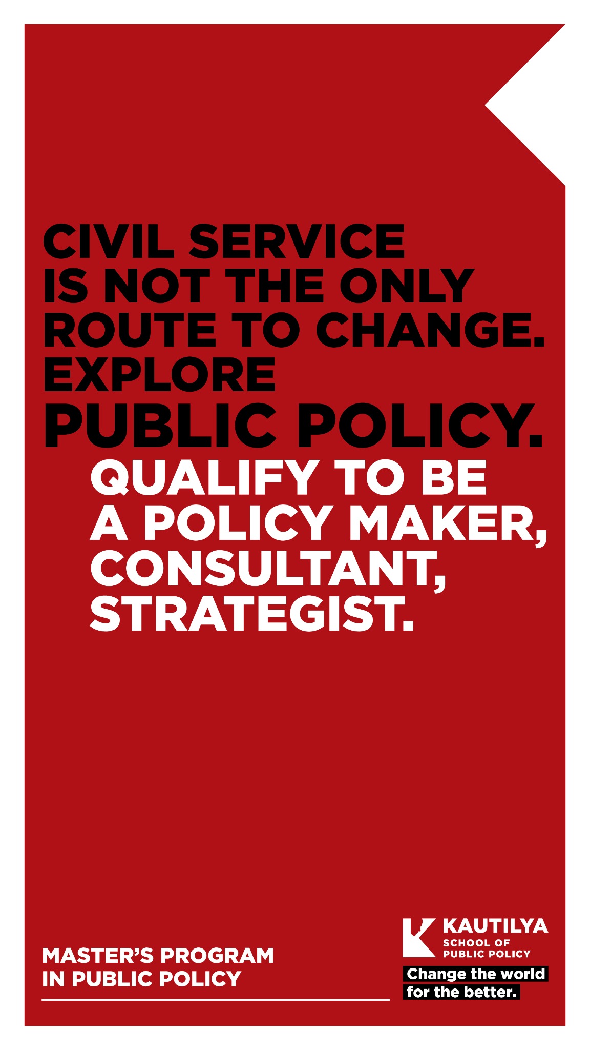 Kautilya School of Public Policy Facebook ad from Jan 15, 2026