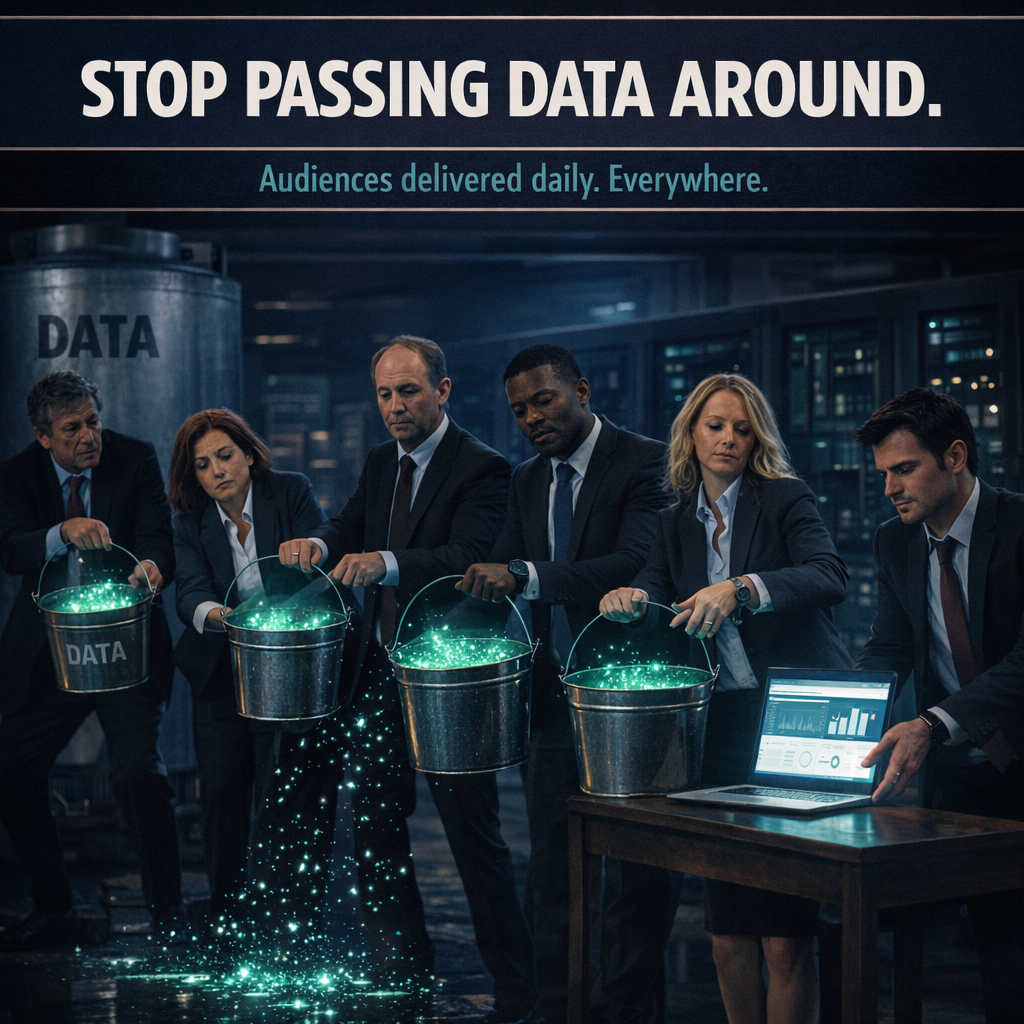 JustSearched Facebook ad: Delivered Daily. Zero Data Handling.