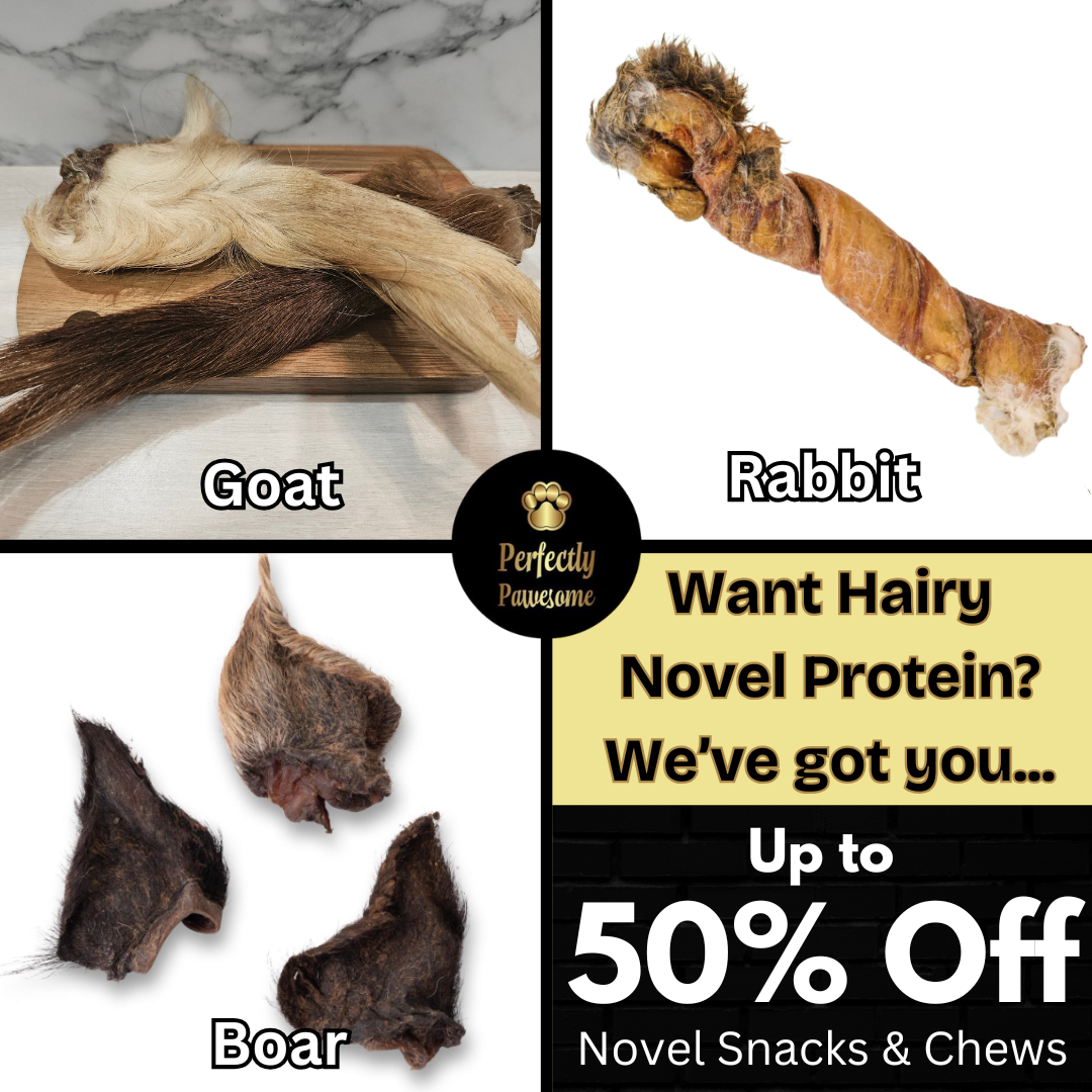 Perfectly Pawesome Facebook ad: Hair-On Treats = Happy Tummies