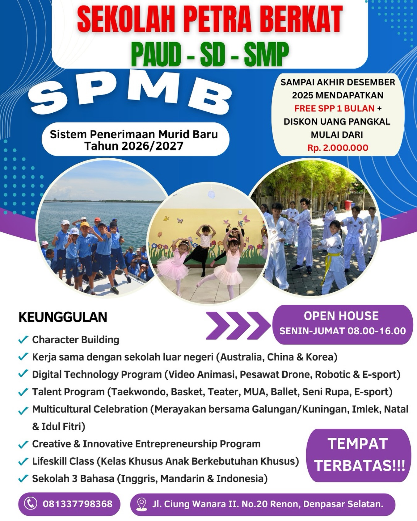 Sekolah Petra Berkat Facebook ad: Bingung mencari sekolah yang berkarakter, menyenangkan…