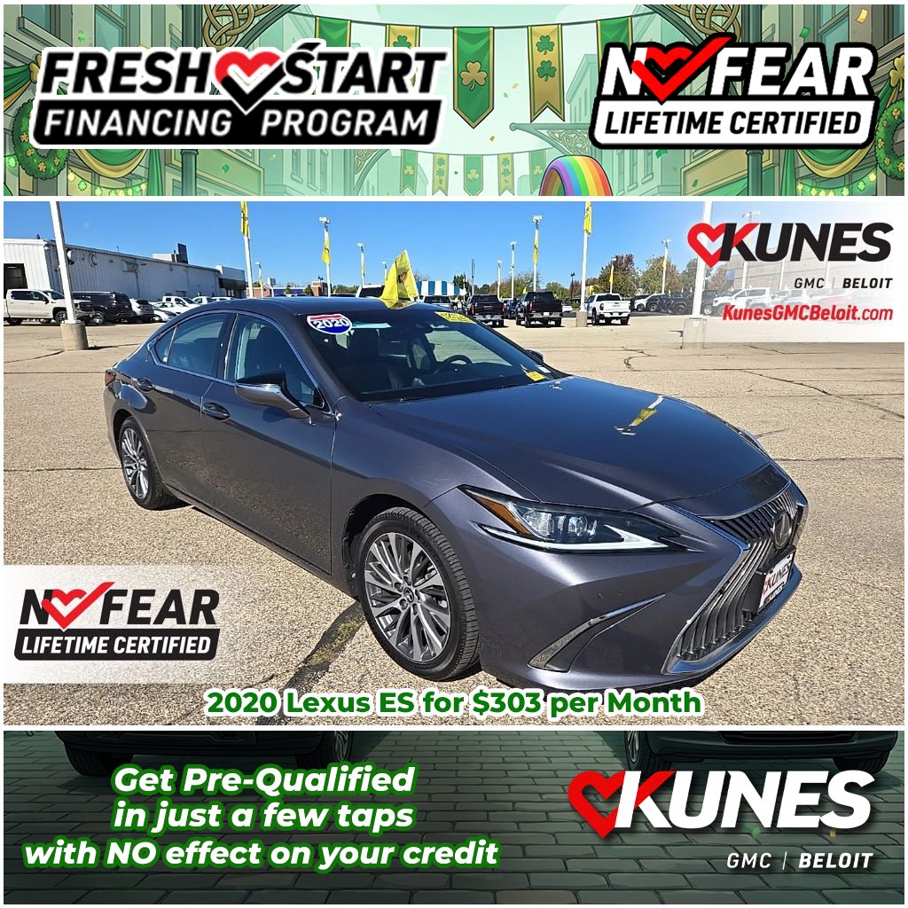 Kunes Car Loans Beloit GMC Facebook ad: 2020 Lexus ES for $303/mo*
