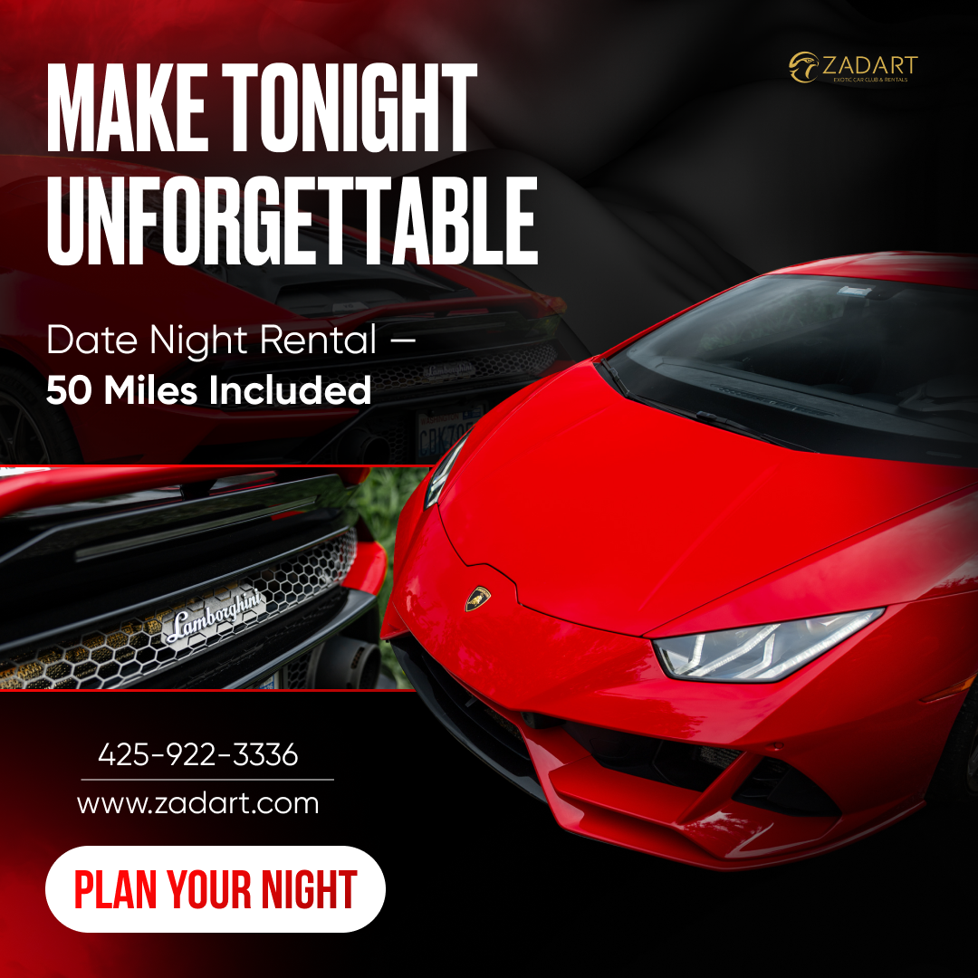 Zadart Exotic Car Club & Rentals Facebook ad
