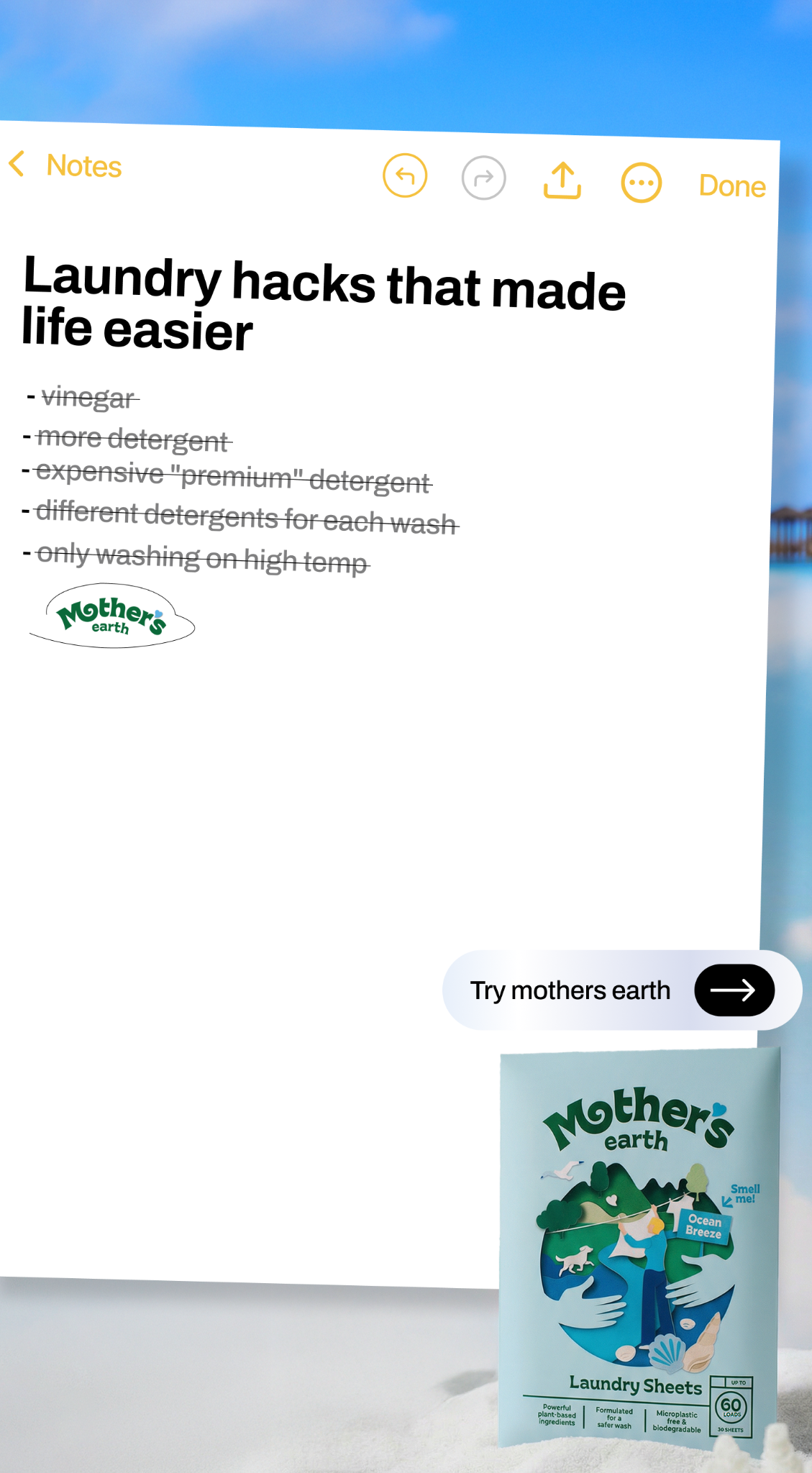 Mothers Earth Facebook ad