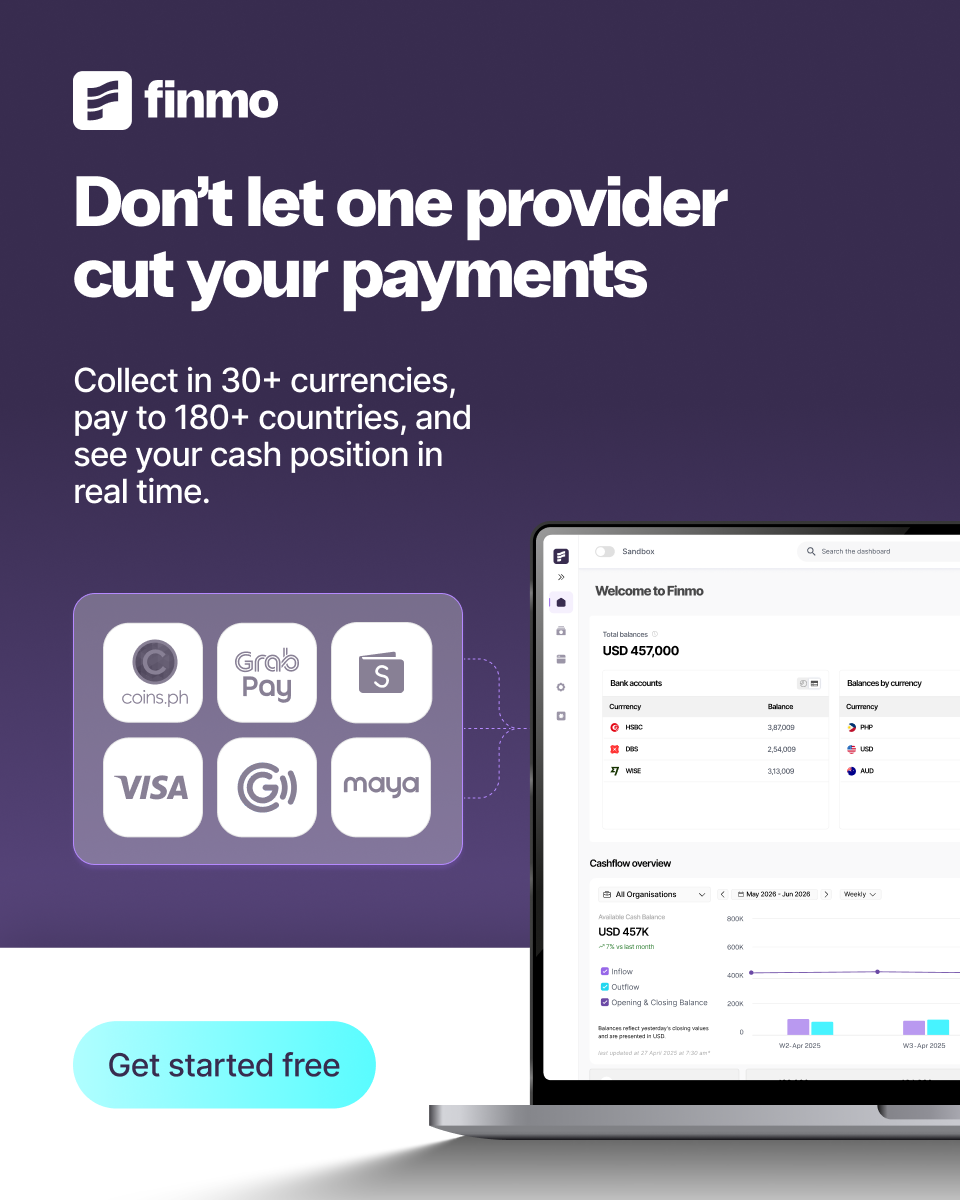 Finmo Tech Pte. Ltd. Facebook ad: Don’t let one provider cut your payments.