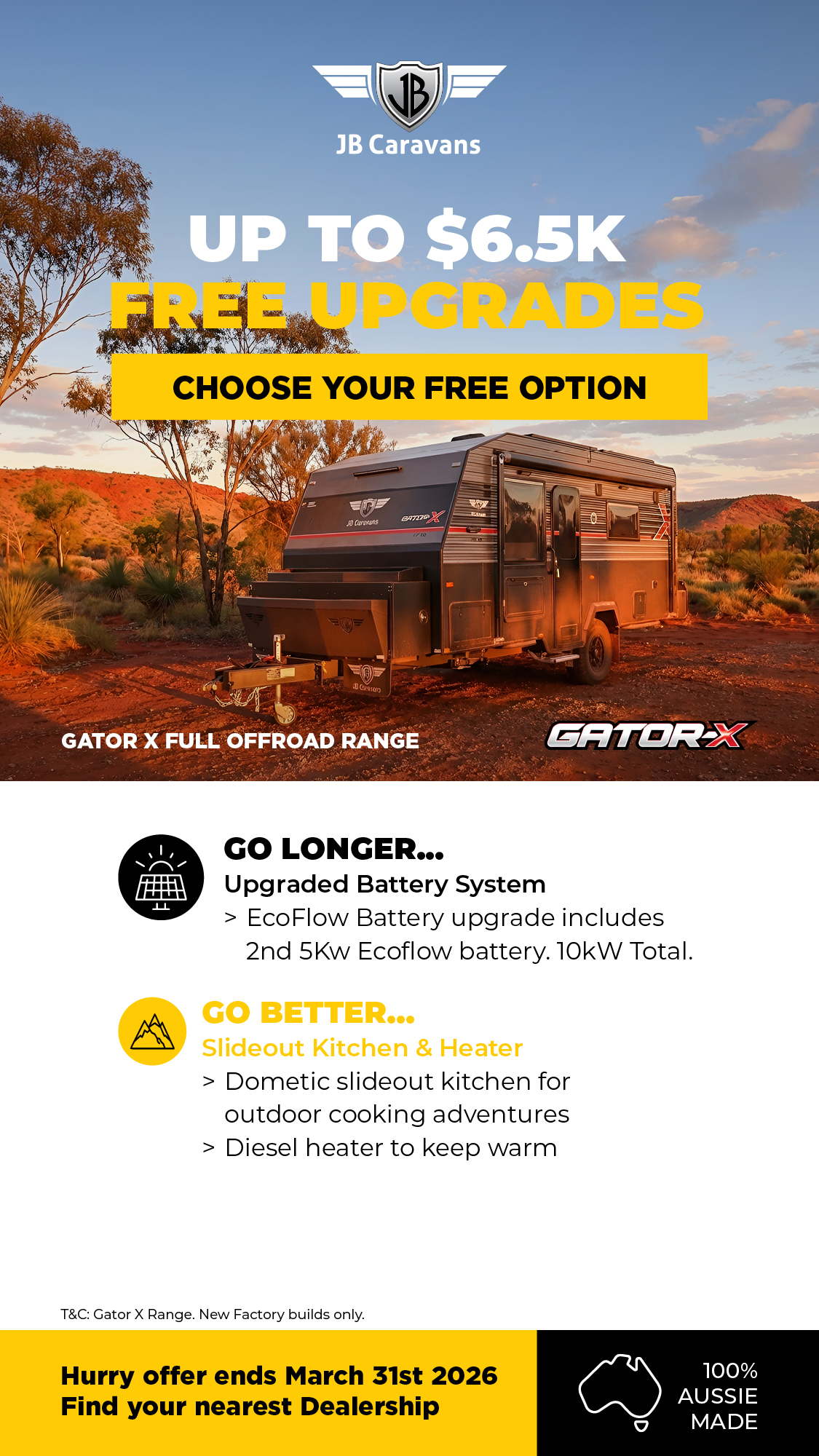 JB Caravans - Luxury offroad & onroad caravans, made in Australia. Facebook ad from Jan 31, 2026