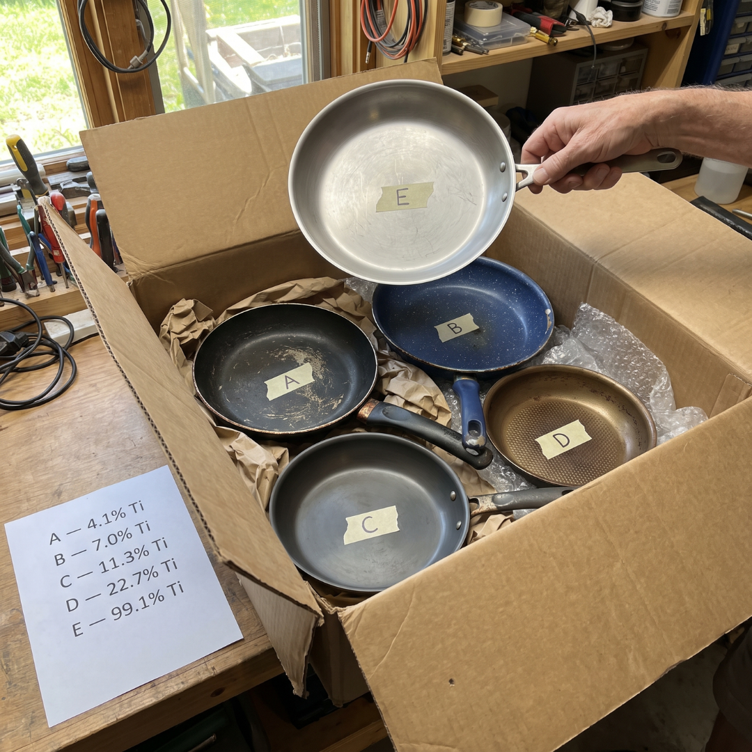 The Kitchen Journal Facebook ad: 5 'titanium' pans. 1 was real.