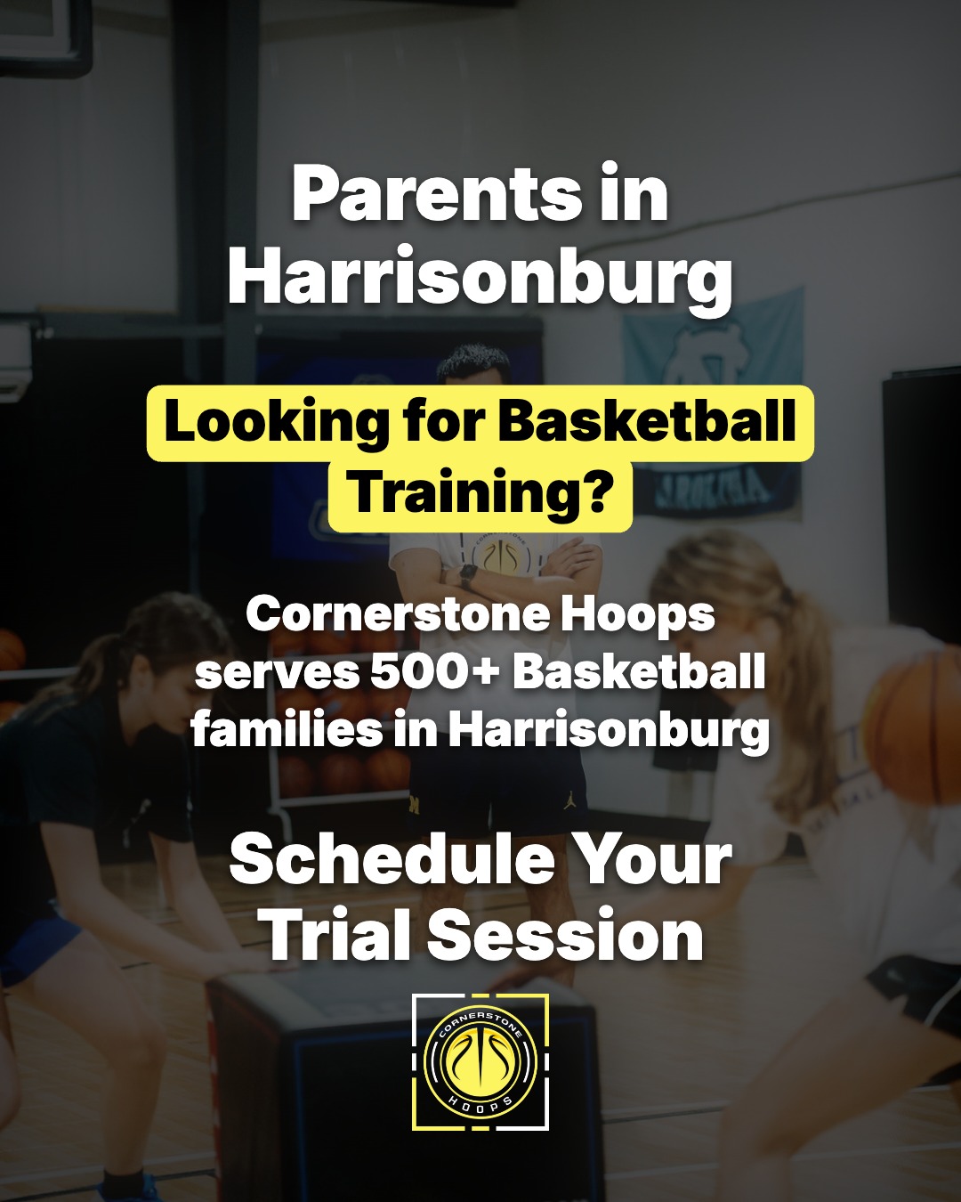 Cornerstone Hoops Facebook ad: Schedule a Trial
