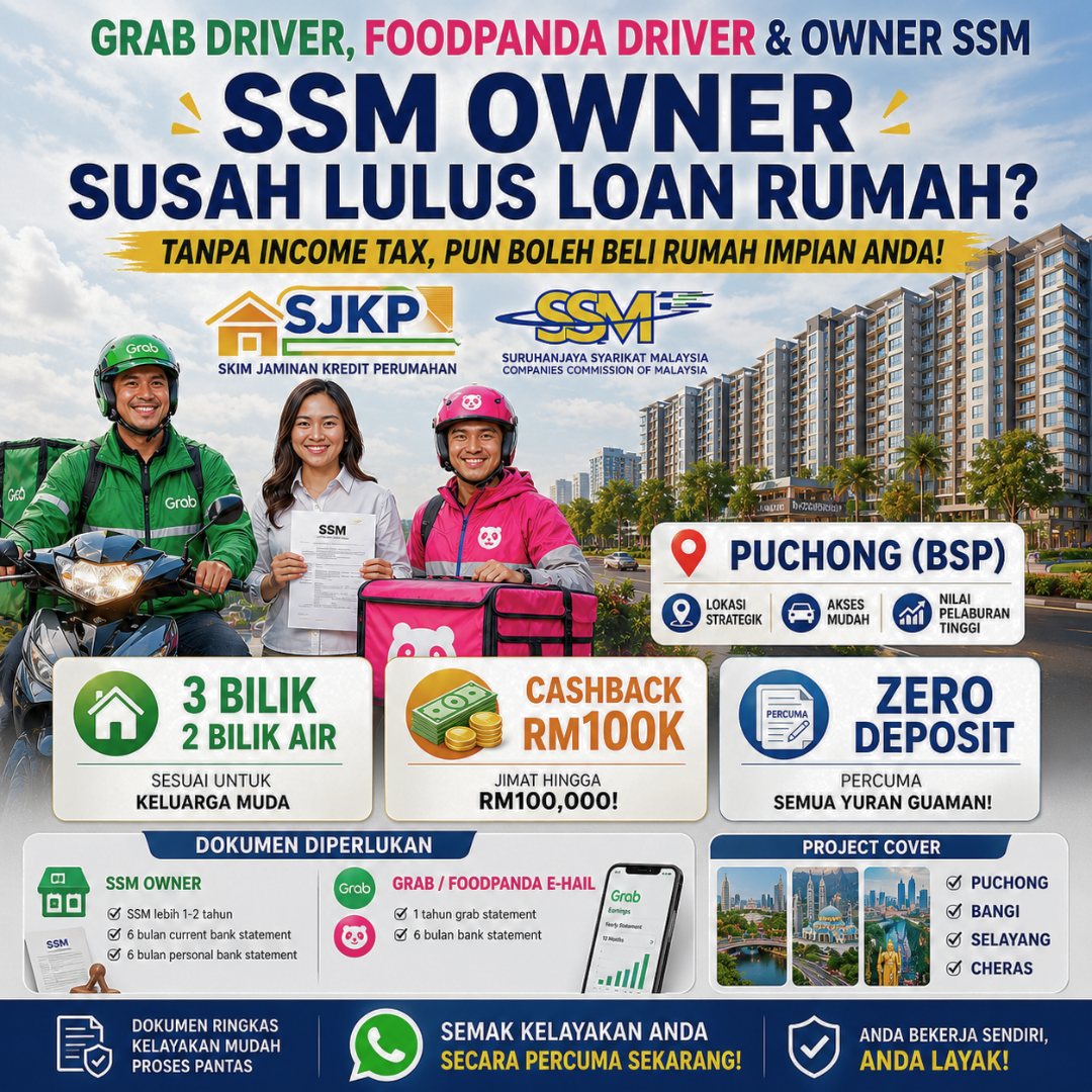 RumahHub Real Estate Facebook ad: SSM owner apply loan rumah sementara dapat CASHBACK…