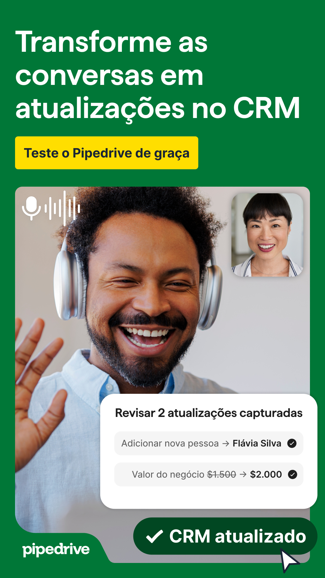 Pipedrive Facebook ad: Revisão, resumo e notas. Prontos no CRM