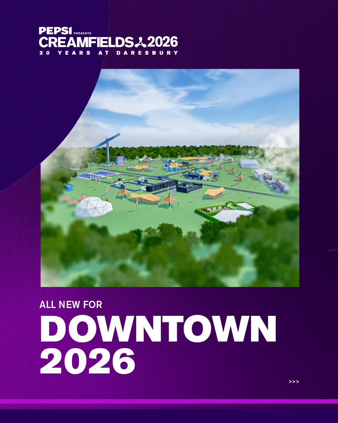 Creamfields Facebook ad: Just Announced! Explore the new additions to Downtown…