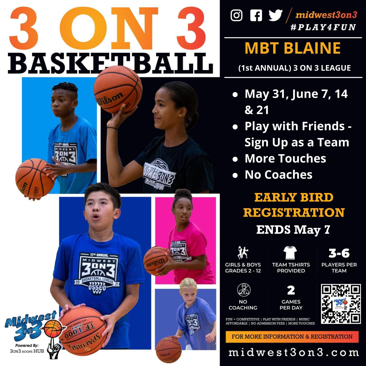 Midwest 3 on 3 Facebook ad: 3 on 3 Basketball in MBT Blaine