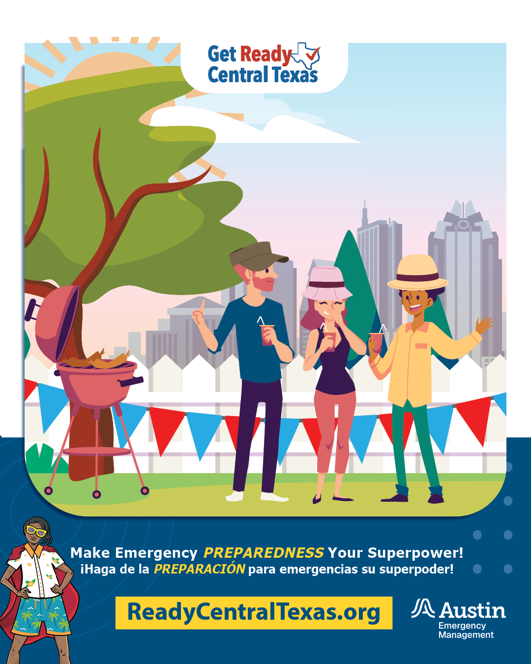 Austin Emergency Management Facebook ad: Stay Cool in Summer Heat