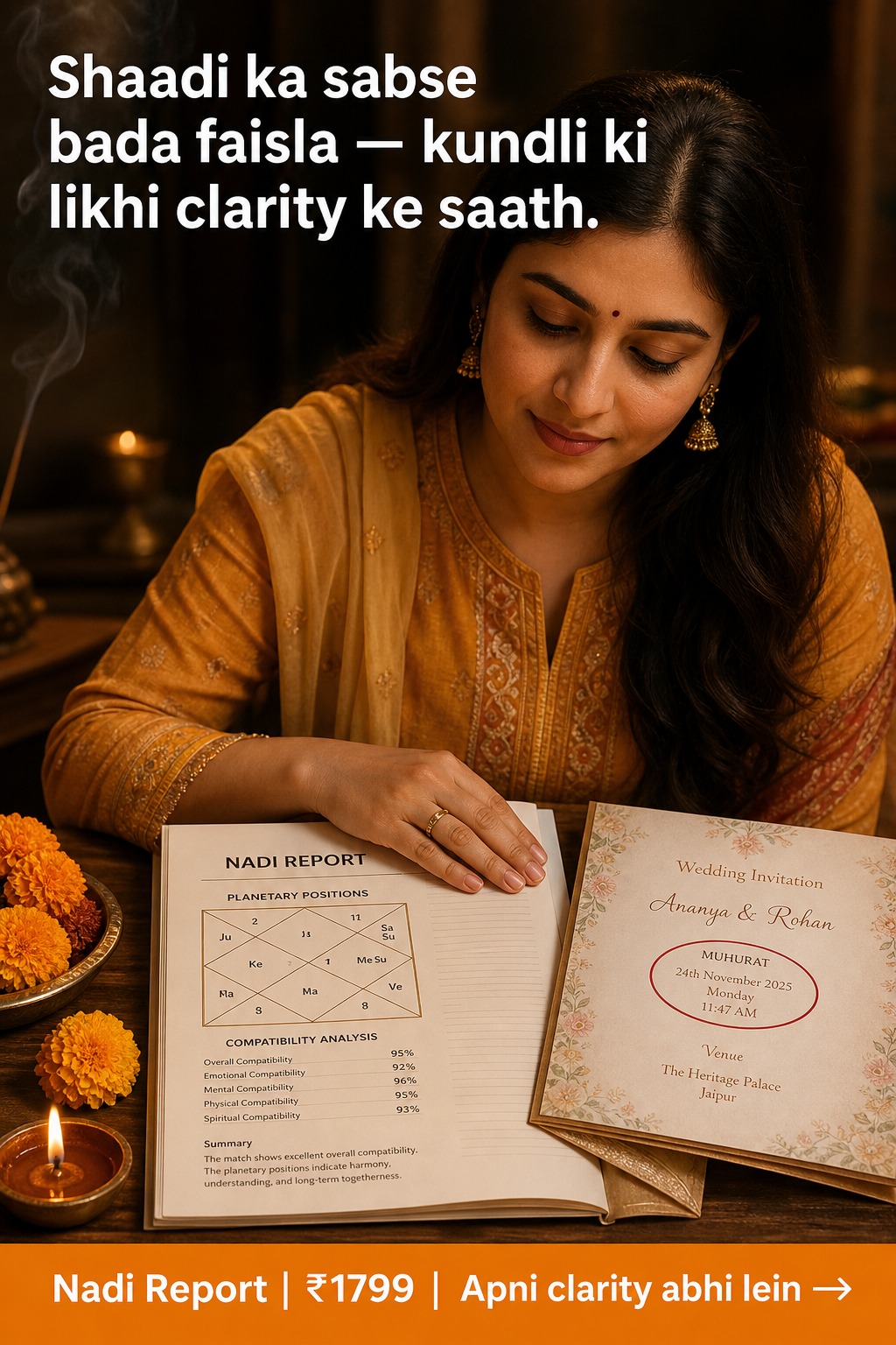Bhrigu Nandi Nadi Insights Facebook ad: Written kundli report, sirf ₹1799 mein