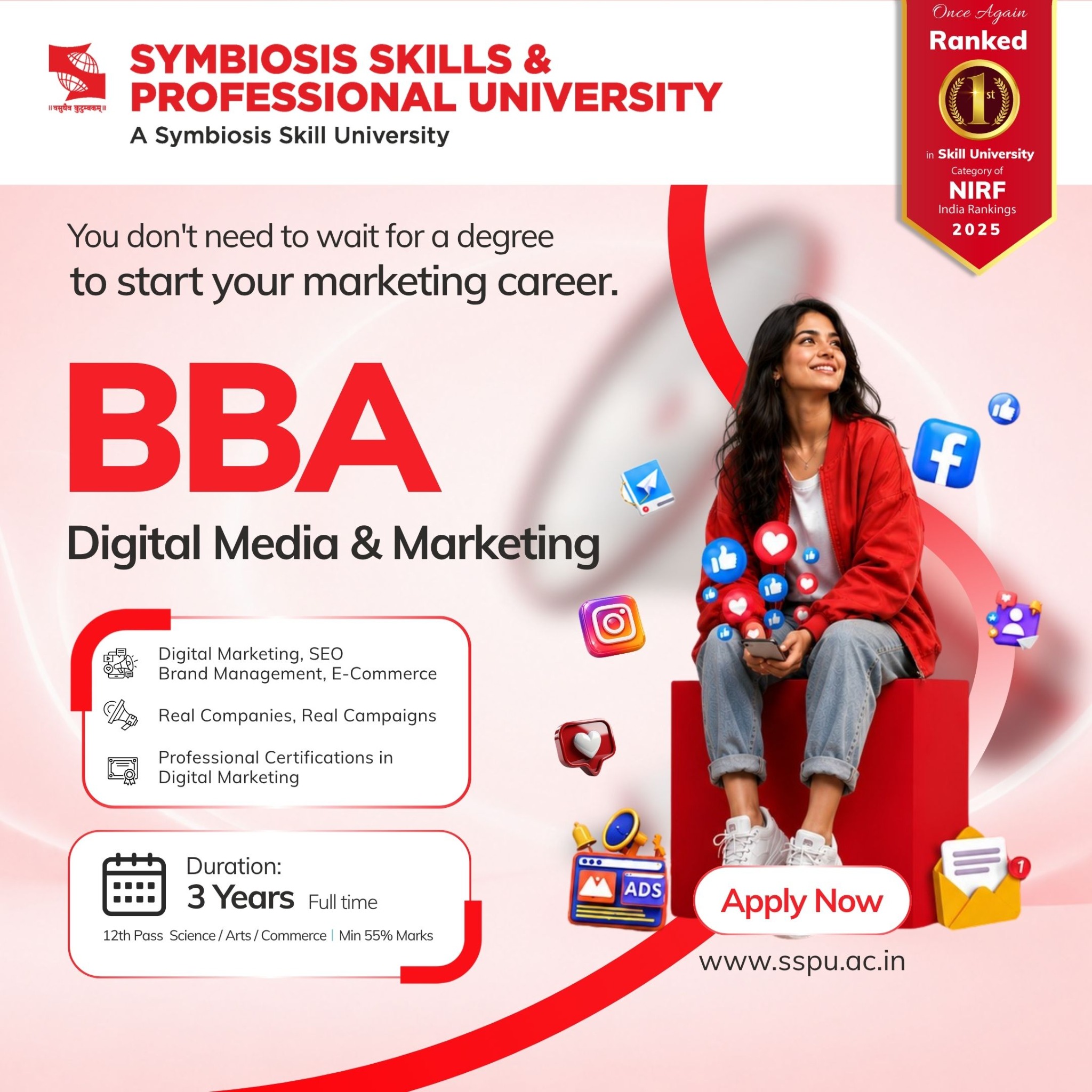 Symbiosis Skills and Professional University Facebook ad: Future-Proof Your Marketing Career