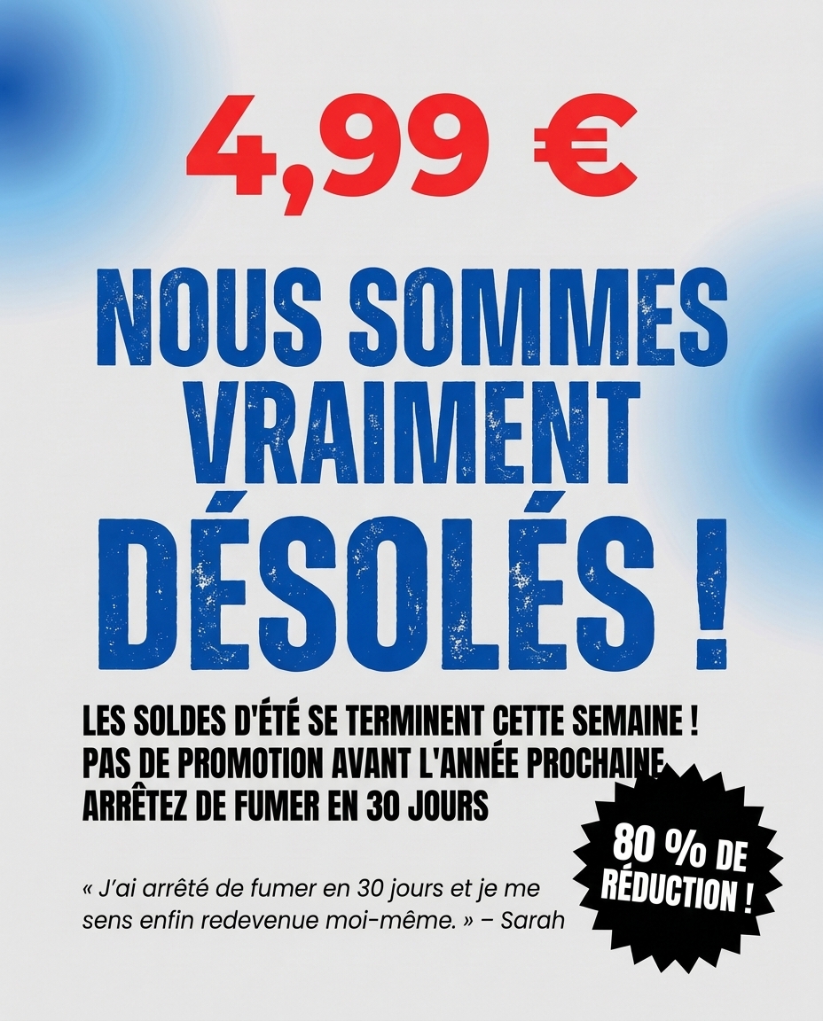 Hypnozio: power of hypnotherapy Facebook ad: Arrêter de fumer d'une manière qui semble vraiment facile