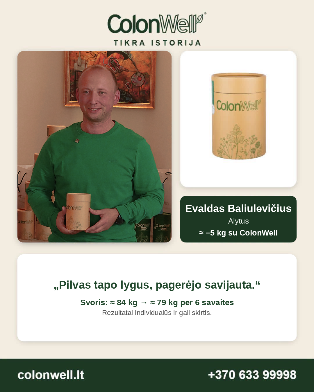 ColonWell Facebook ad: ColonWell akcijos
