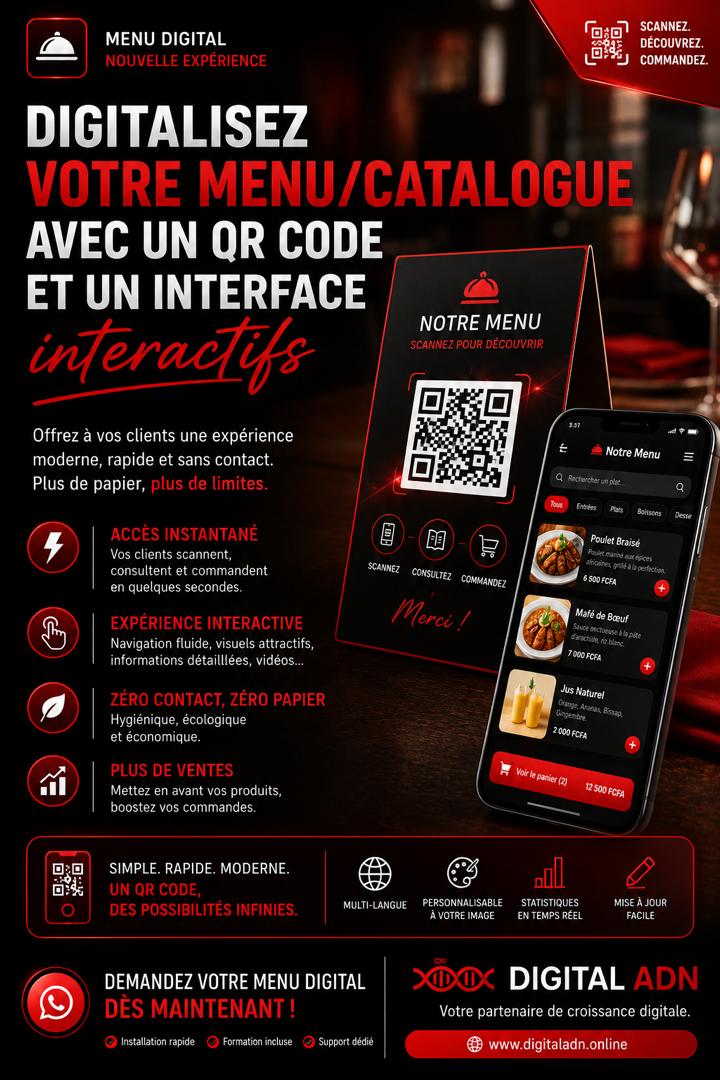 Digital ADN Facebook ad: QR Code - Ne laissez plus vos clients repartir sans créer…