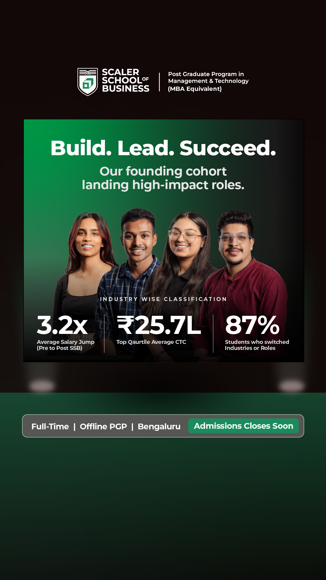 Scaler School of Business Facebook ad